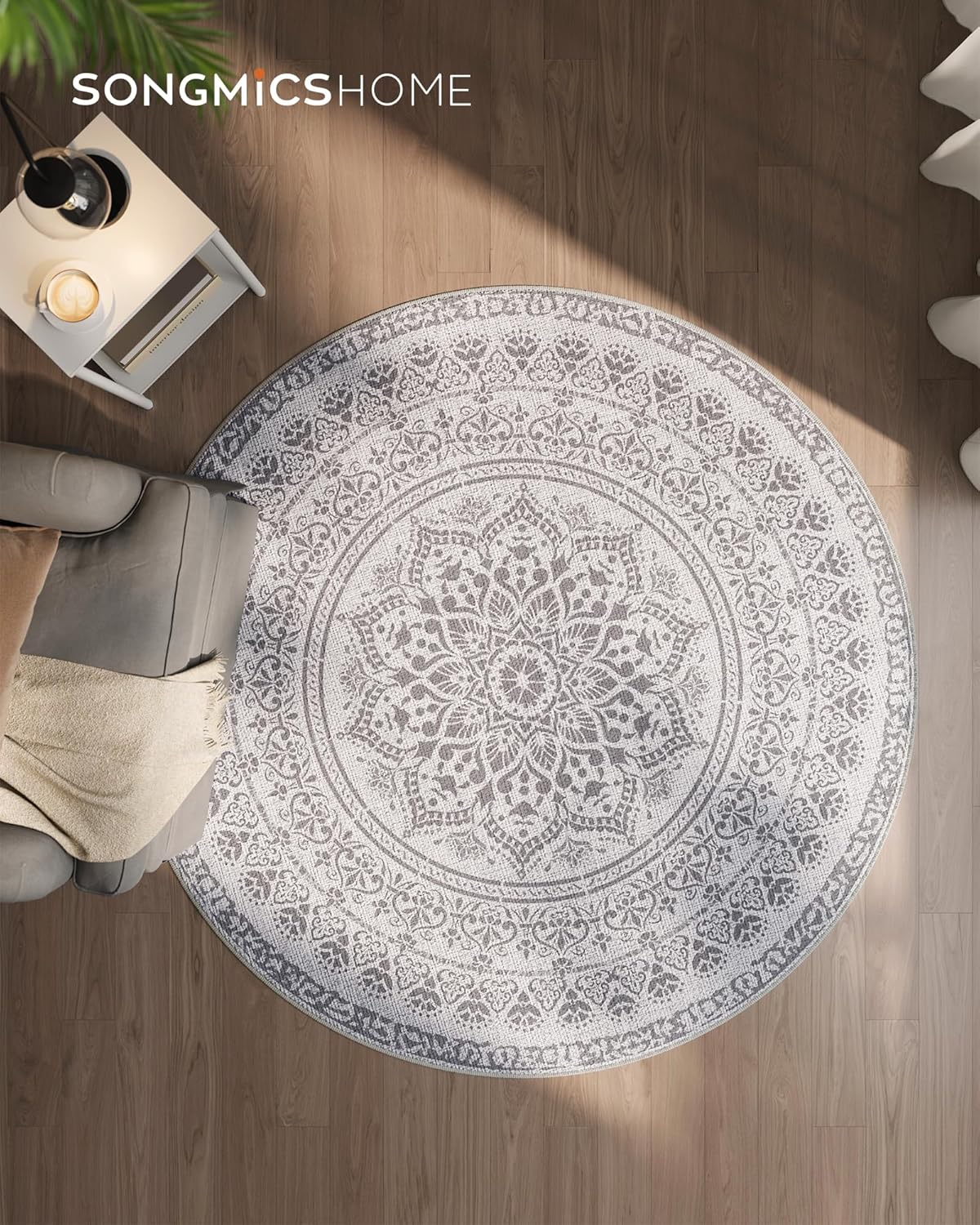 Tepih za dnevni boravak, promjer 160 cm, sivi