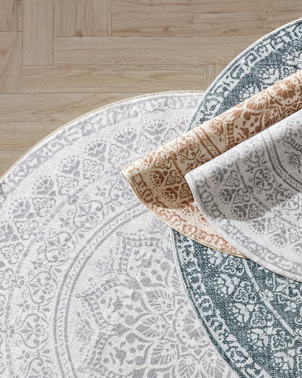 Tepih za dnevni boravak, promjer 160 cm, sivi