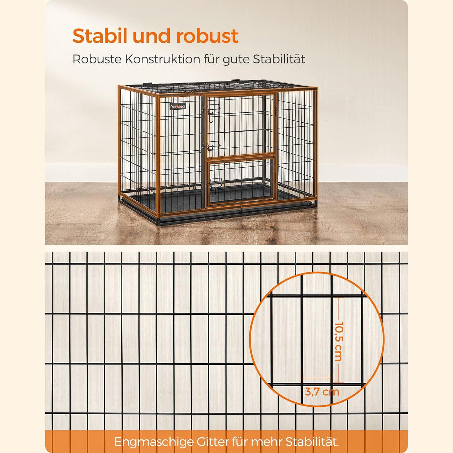 Teški kavez za pse, prijenosni boks, XL, crni | FEANDREA | FEANDREA-vitahome.hr