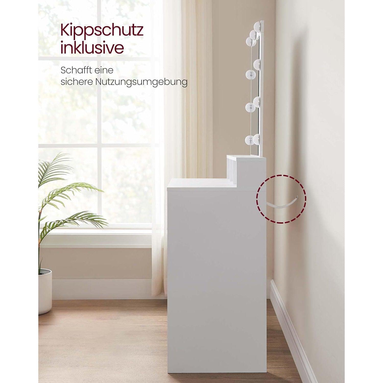 Toaletni stol s LED osvjetljenjem, 40 x 100 x 145 cm, bijeli | VASAGLE-vitahome.hr