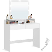 Toaletni stol s LED osvjetljenjem, 40 x 100 x 145 cm, bijeli | VASAGLE-vitahome.hr