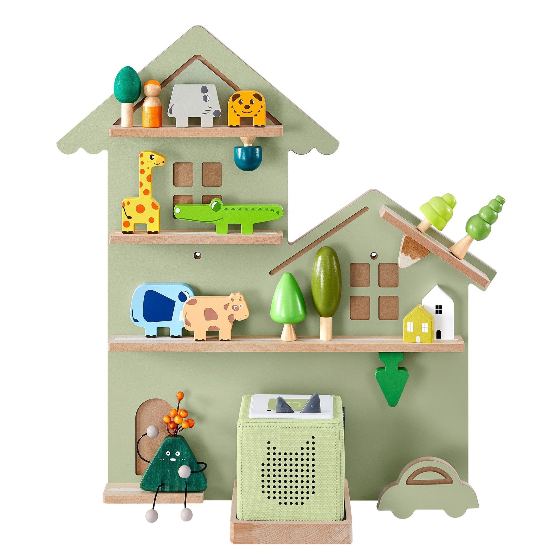 Toniebox polica za figurice i ukrase, 18 x 55,5 x 59,7 cm, lovor zelene boje | SONGMICS-vitahome.hr