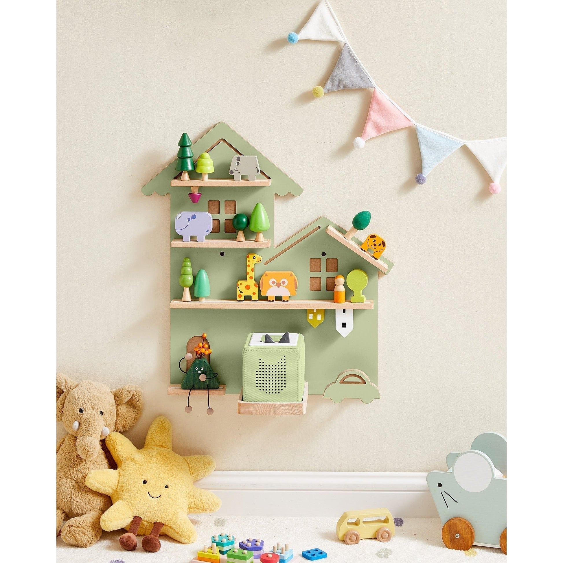 Toniebox polica za figurice i ukrase, 18 x 55,5 x 59,7 cm, lovor zelene boje | SONGMICS-vitahome.hr