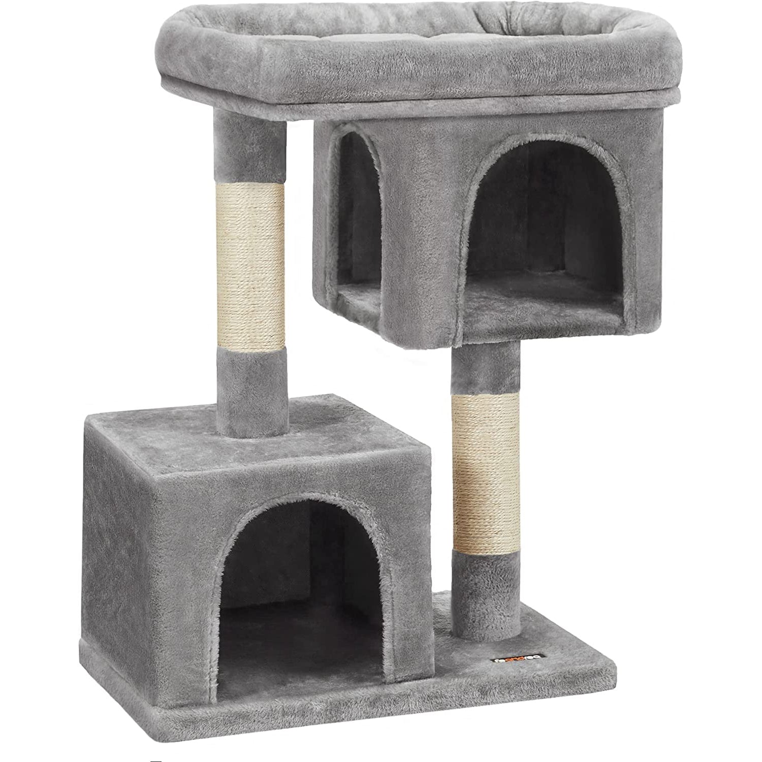 Toranj za mačke s 2 kućice, grebalicama i krevetićem, visoka 84 cm, siva | FEANDREA | FEANDREA-vitahome.hr