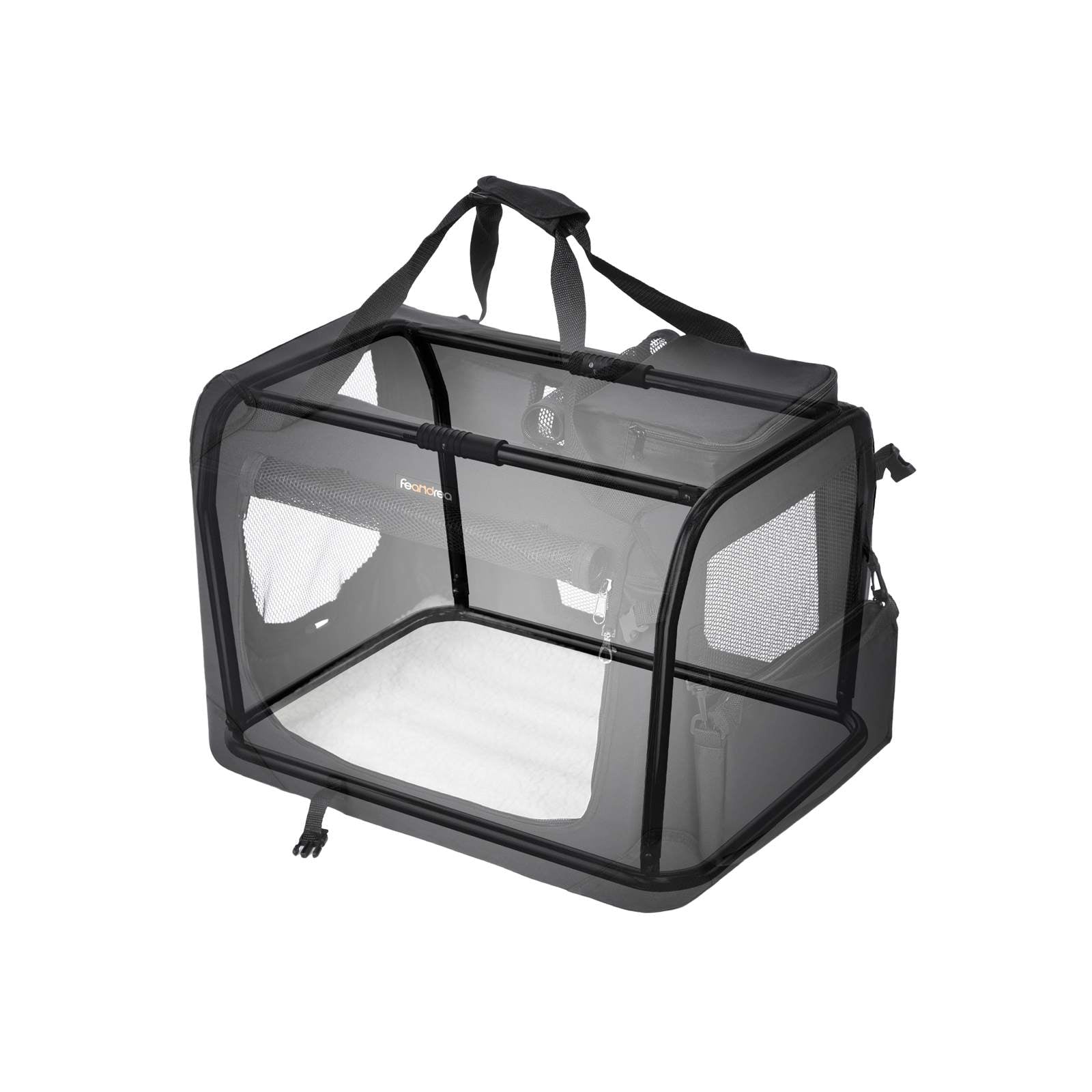Torba za pse, sklopiva platnena nosiljka za kućne ljubimce, 102 x 69 x 69 cm, crna | FEANDREA-vitahome.hr