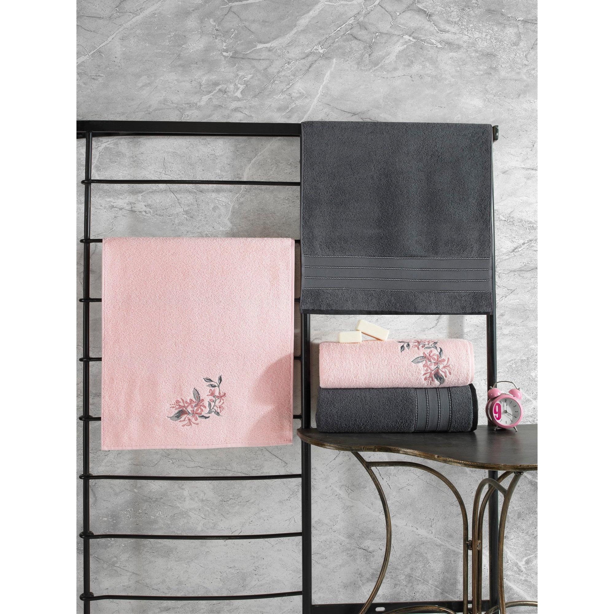 Törölköző Postavi (4 kom) Hamam Setı Colorful - Antracit, Pink | AG-vitahome.hr