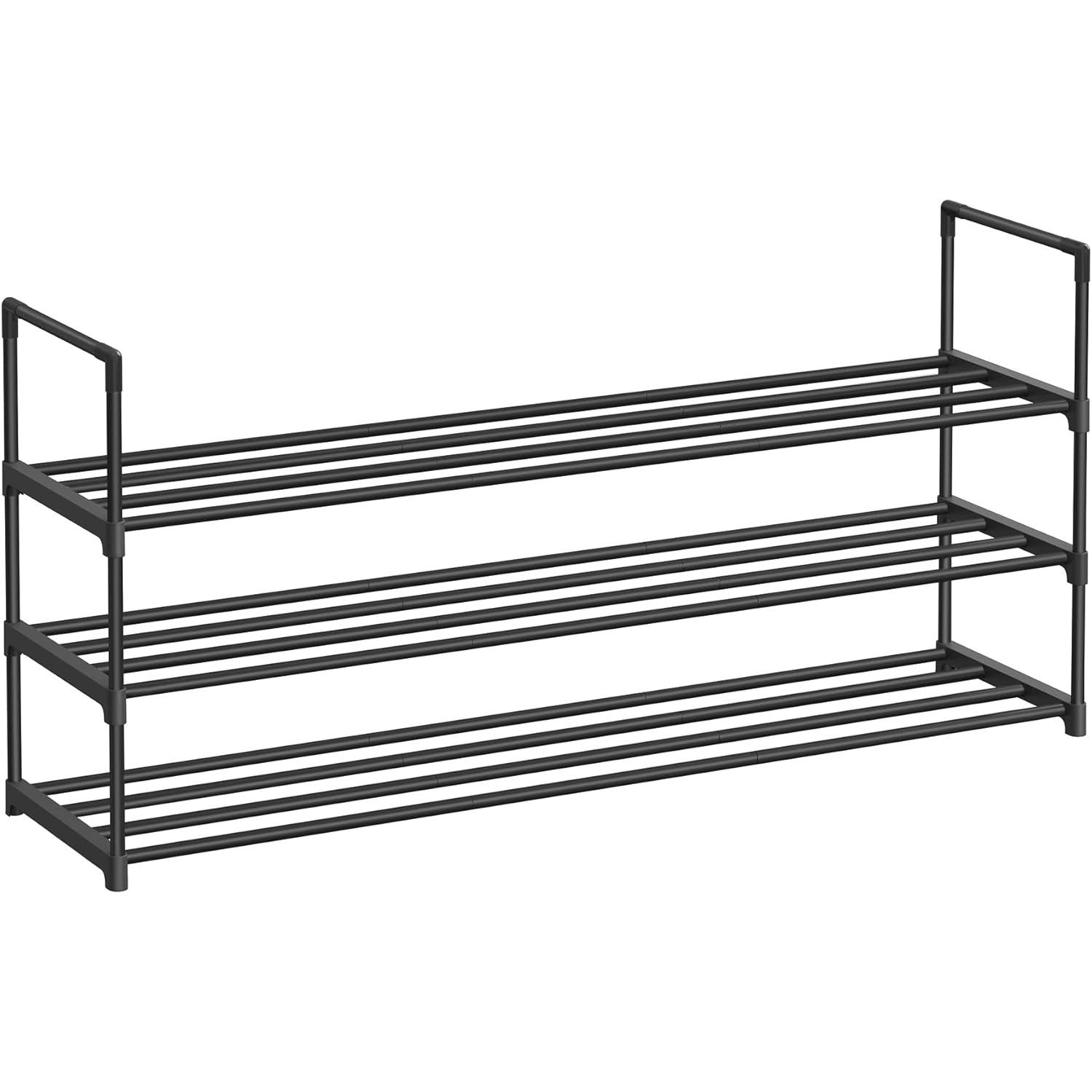 Troslojni, metalni stalak za cipele, 116 x 30 x 55 cm, crne boje | SONGMICS-vitahome.hr