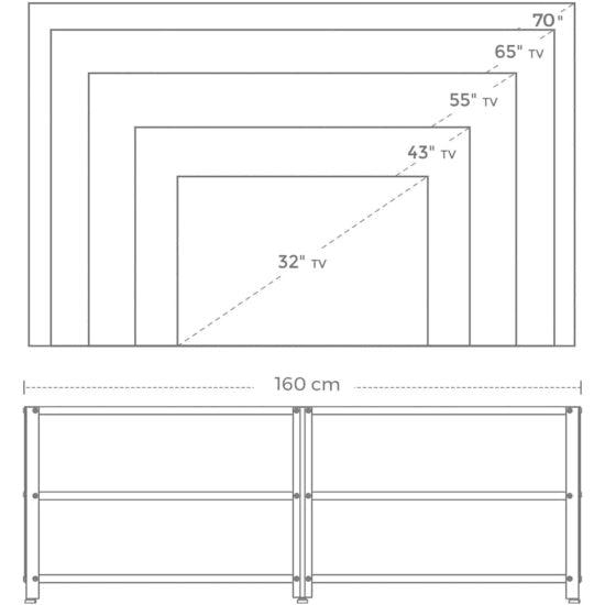 TV ormarić 160 x 39,2 x 50 cm | Vasagle-vitahome.hr
