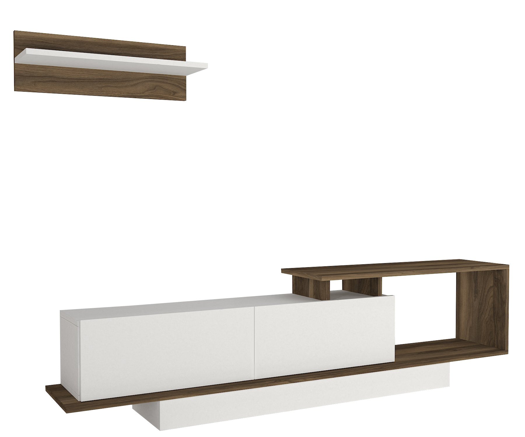 TV ormarić Asos - White, Walnut | AG-vitahome.hr