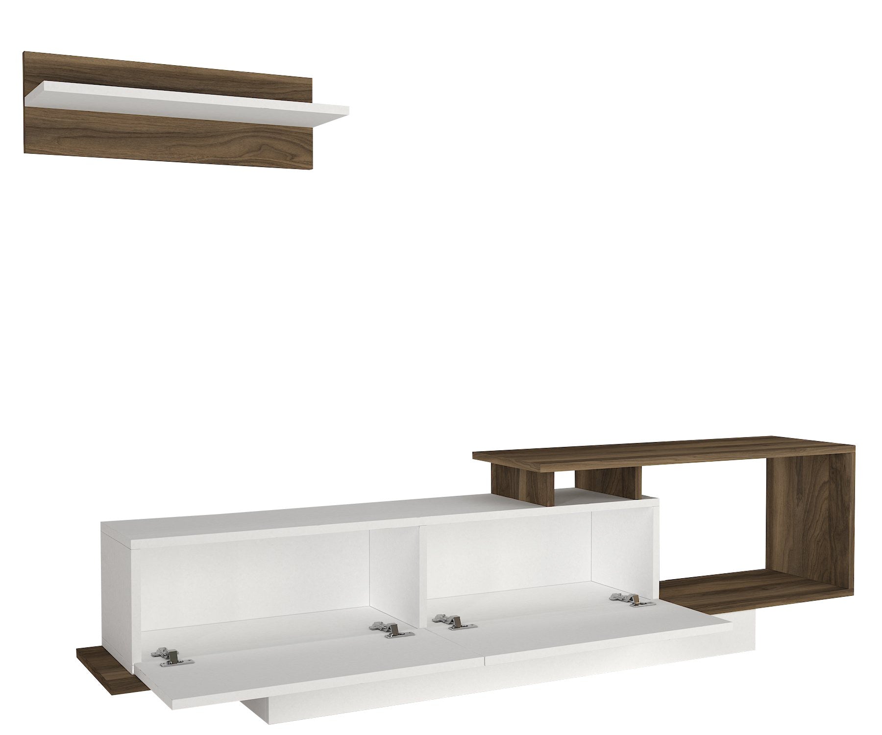 TV ormarić Asos - White, Walnut | AG-vitahome.hr