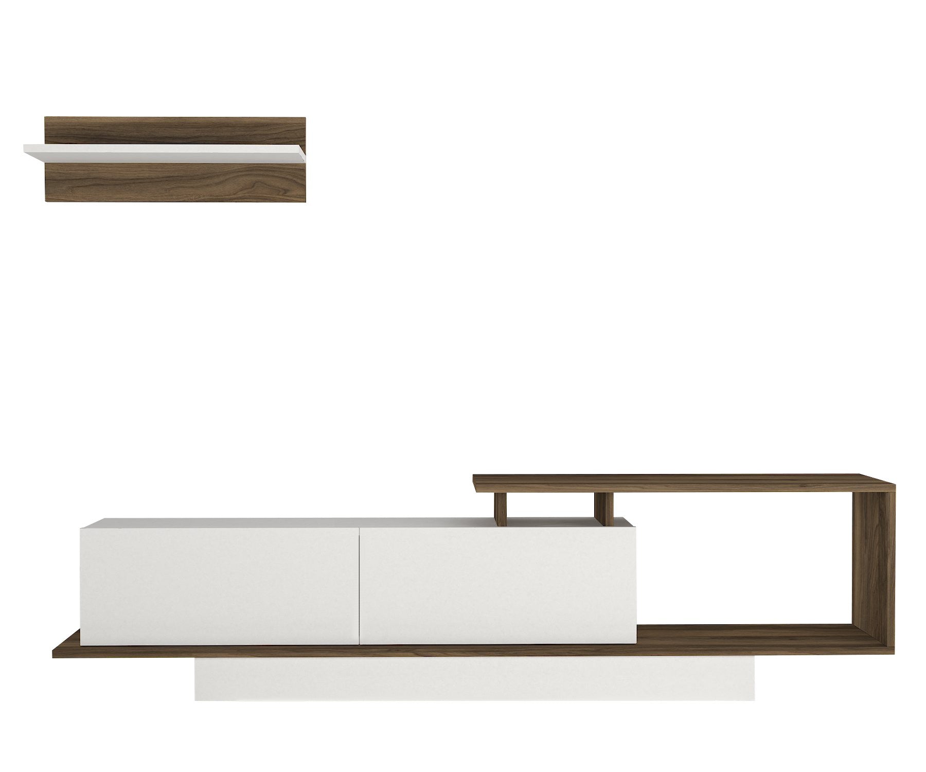 TV ormarić Asos - White, Walnut | AG-vitahome.hr