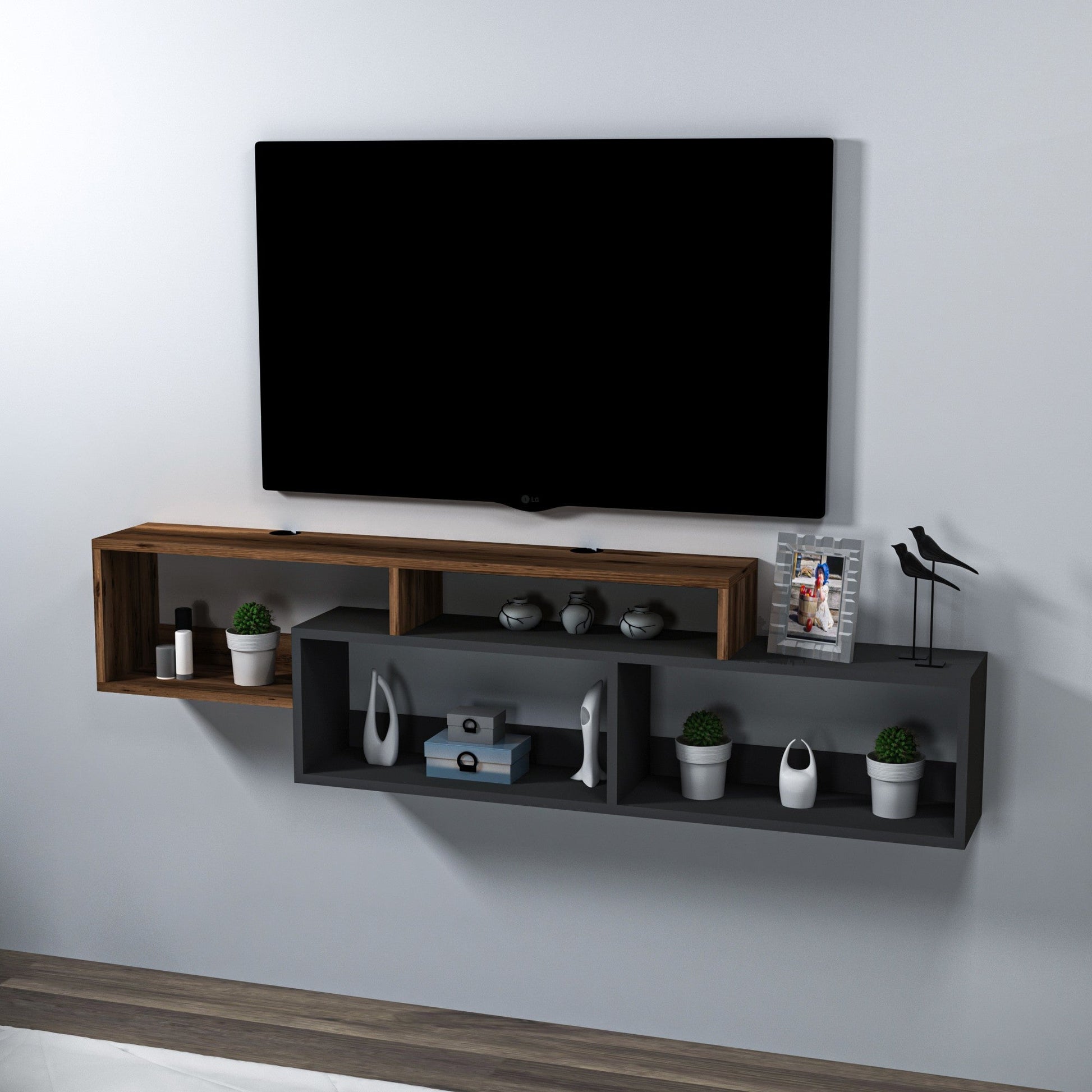 TV ormarić Atlantis - Light Walnut, Anthracite | AG-vitahome.hr