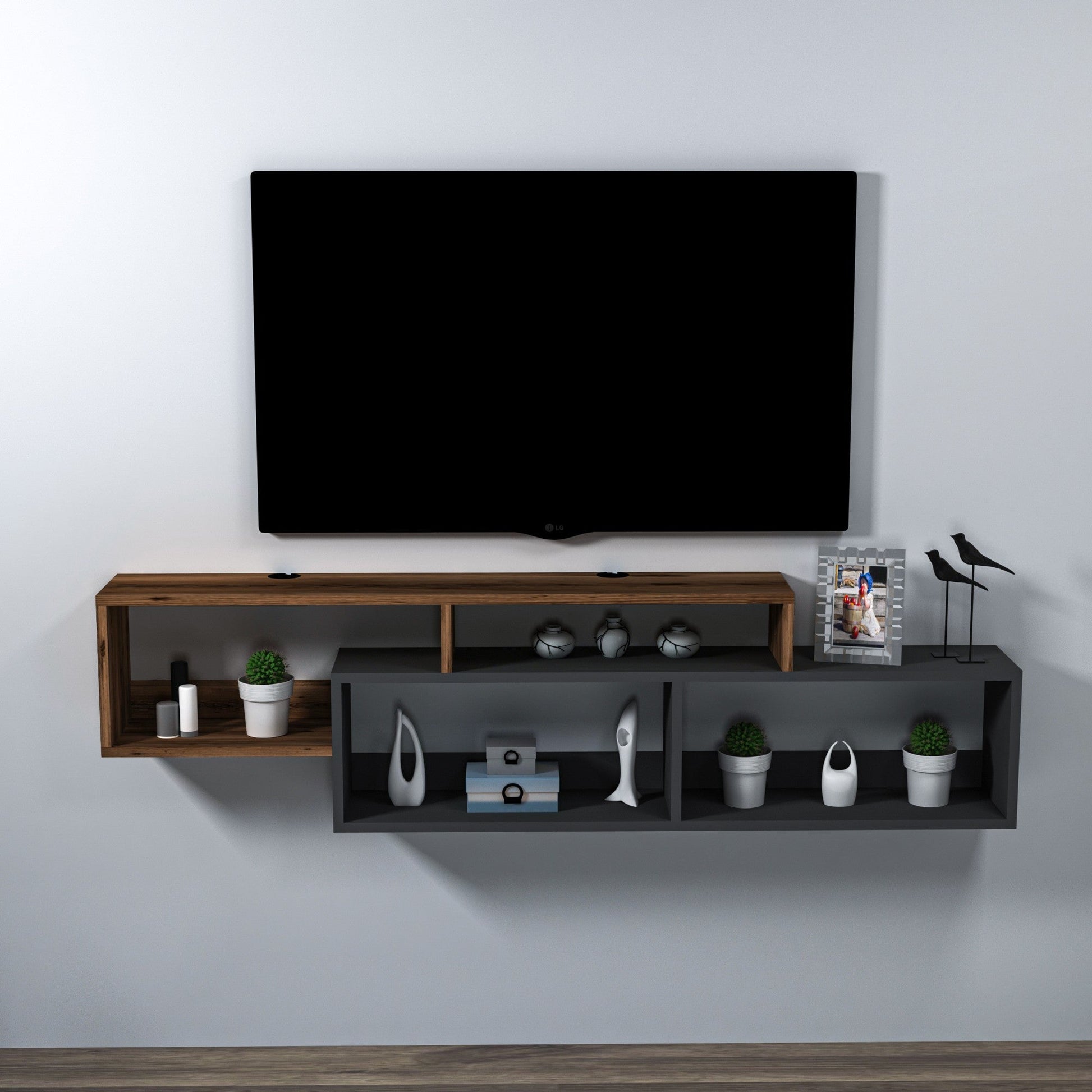 TV ormarić Atlantis - Light Walnut, Anthracite | AG-vitahome.hr