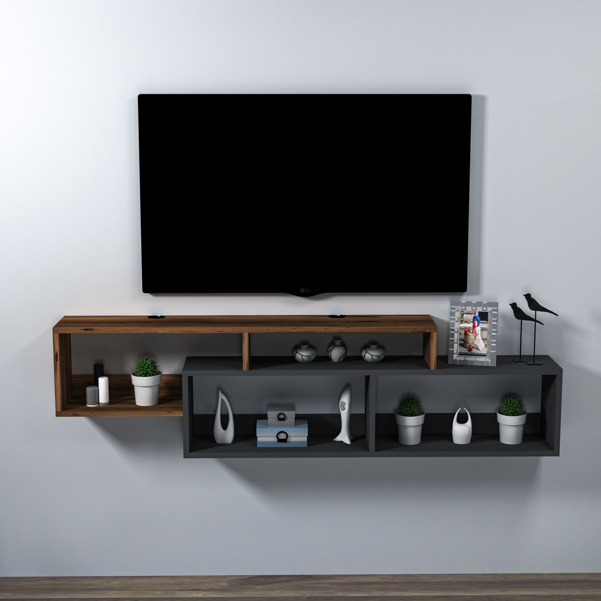 TV ormarić Atlantis - Light Walnut, Anthracite | AG-vitahome.hr