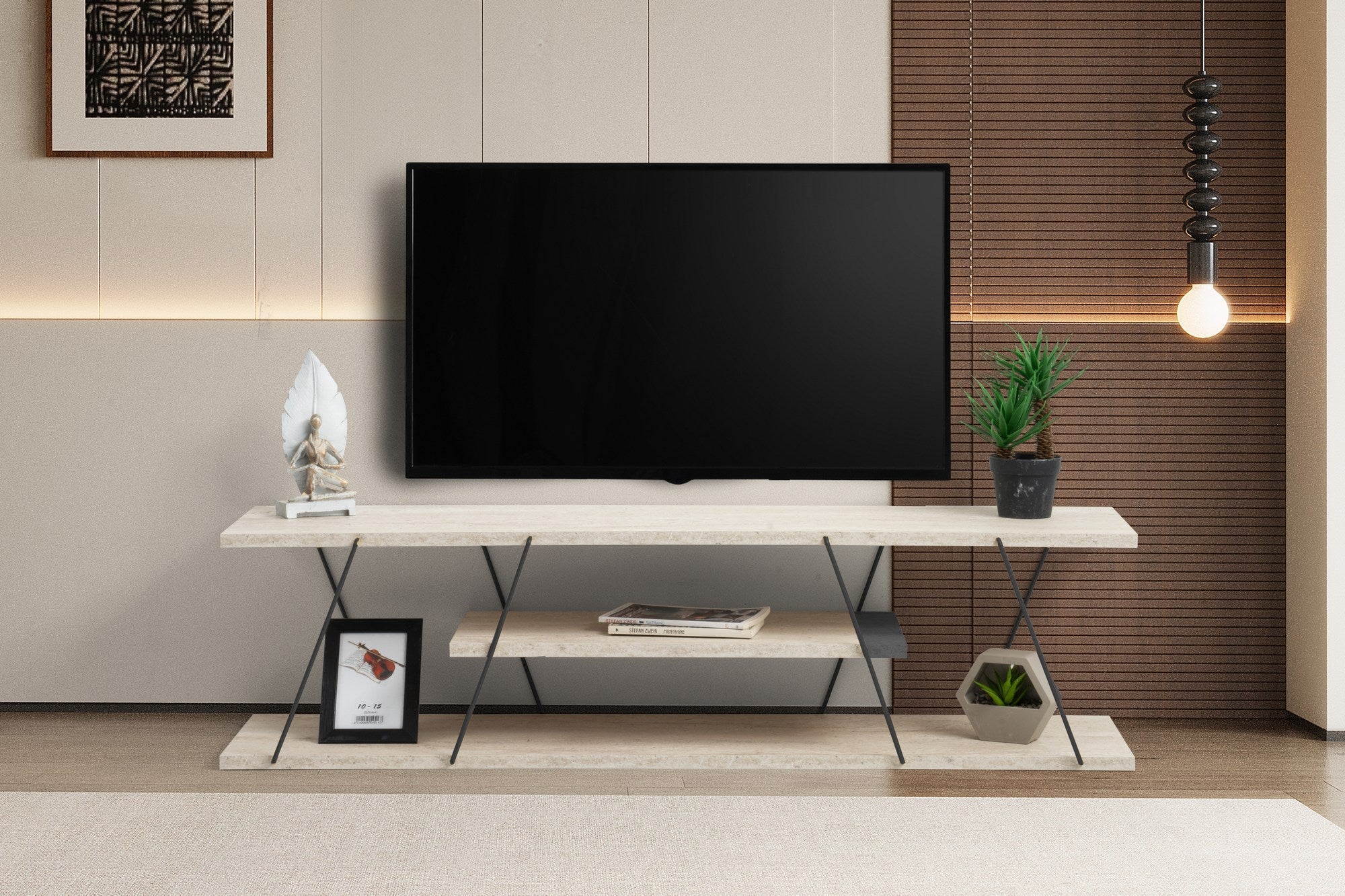 TV ormarić Canaz - Black, Travertine | AG-vitahome.hr