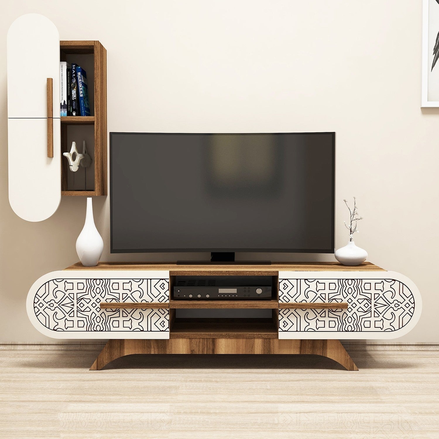 TV ormarić Defne - Walnut, Cream | AG-vitahome.hr