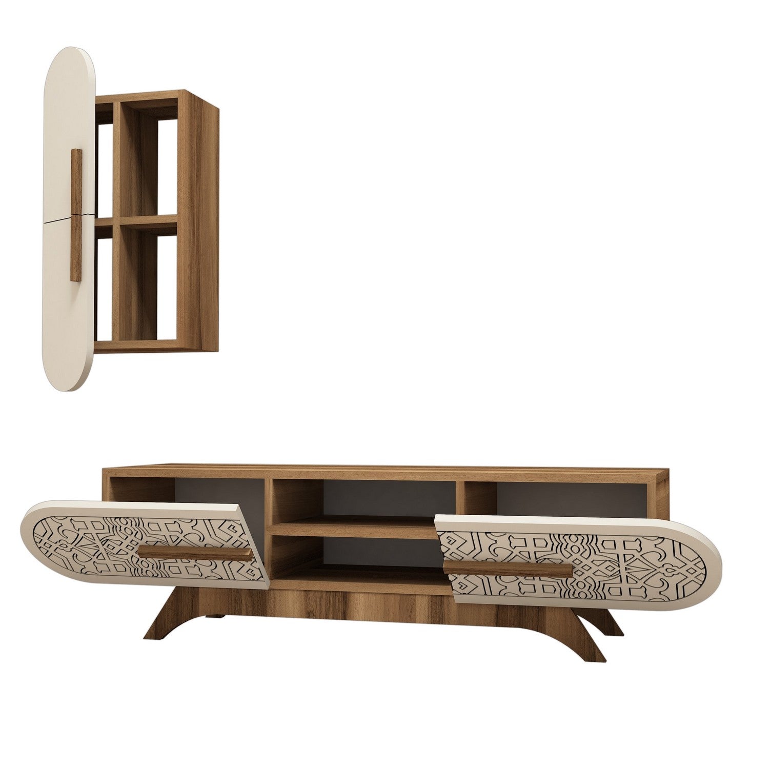 TV ormarić Defne - Walnut, Cream | AG-vitahome.hr