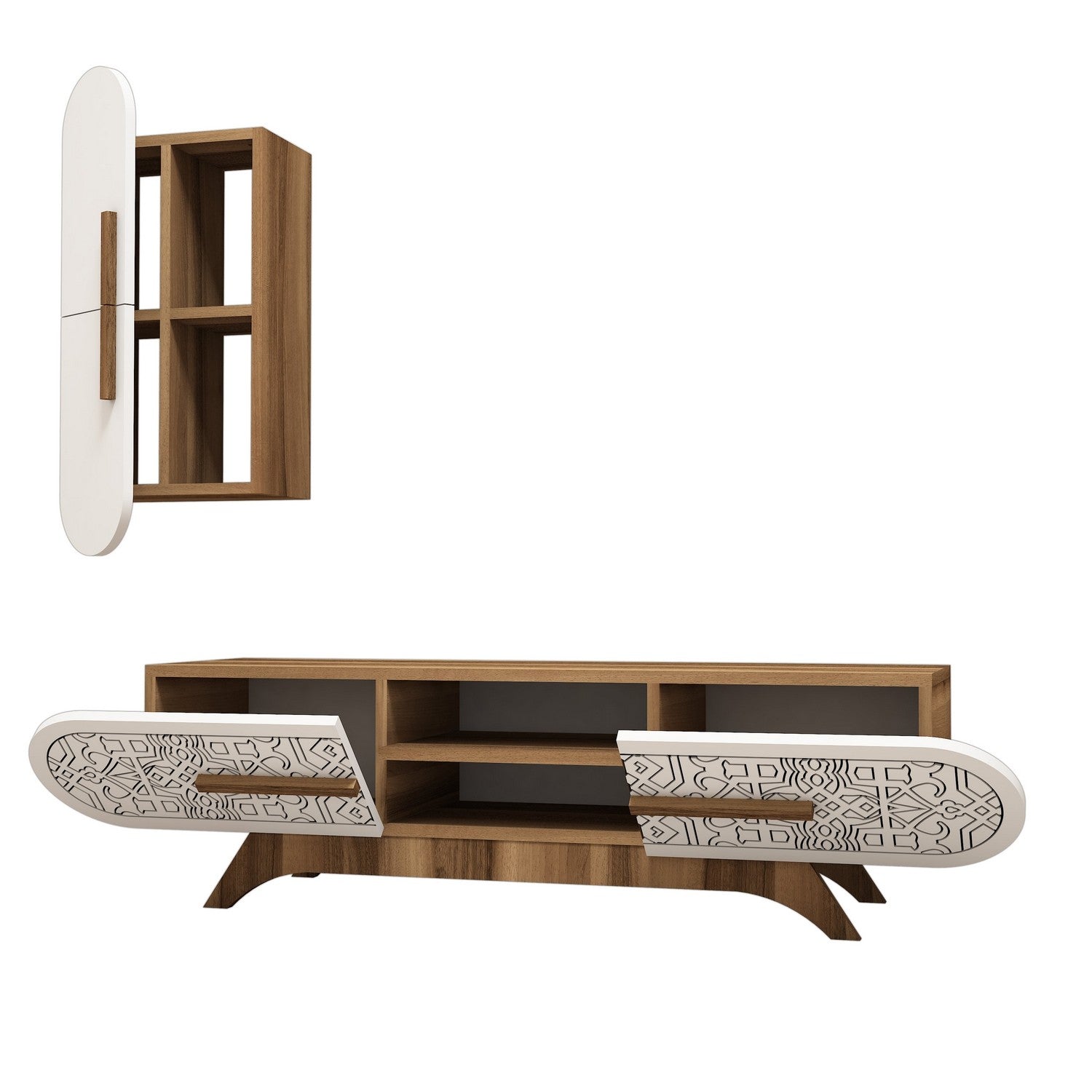 TV ormarić Defne - Walnut, White | AG-vitahome.hr