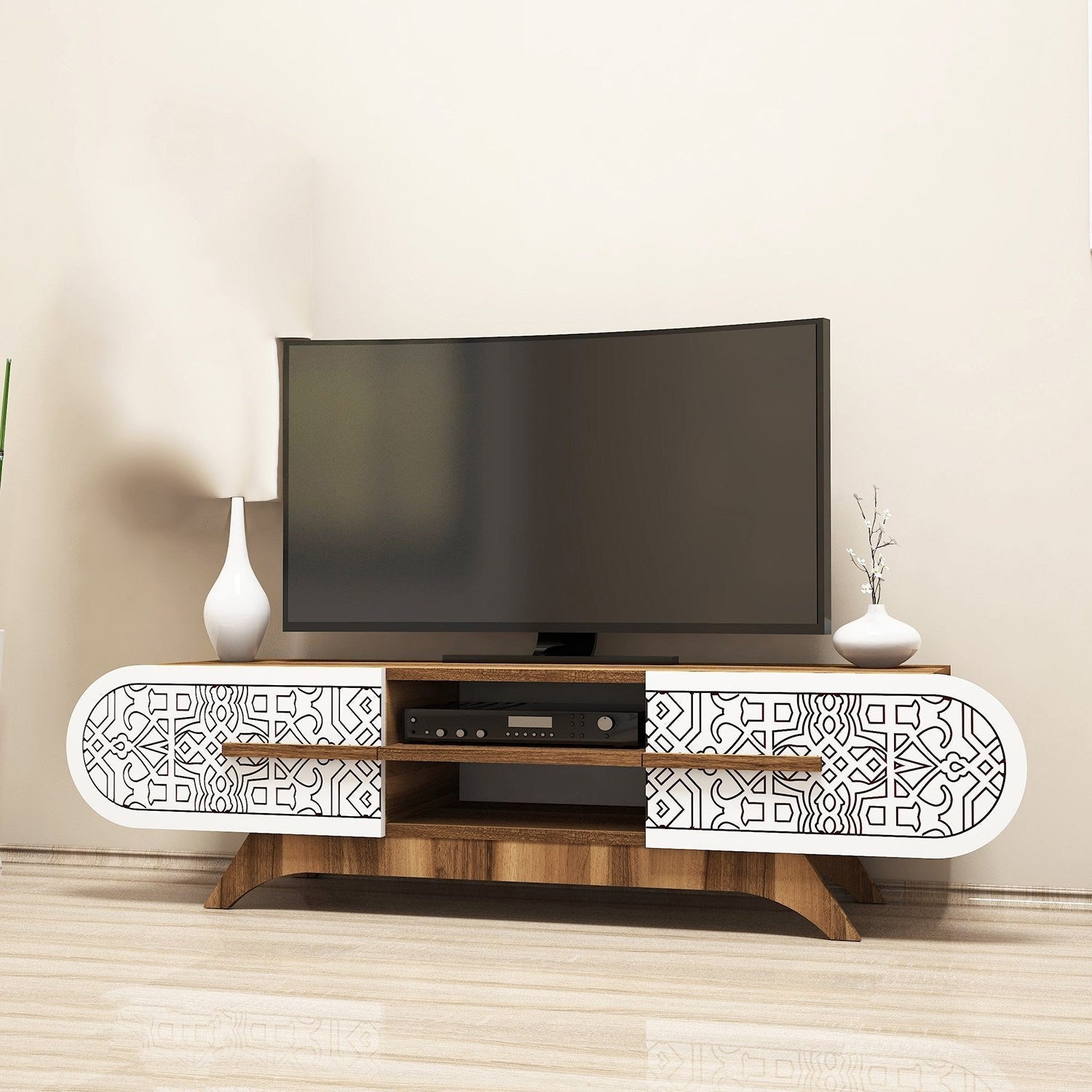 TV ormarić Defne - Walnut White | AG-vitahome.hr