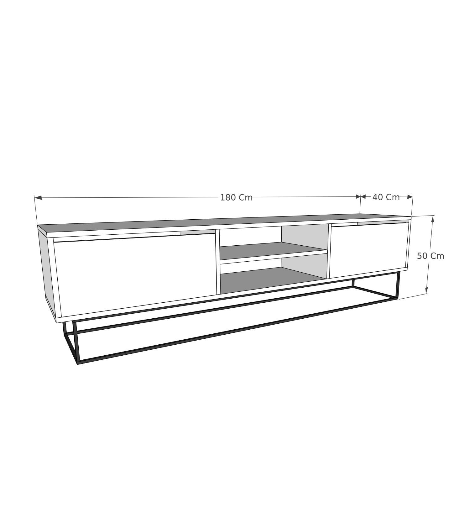 TV ormarić Escape 180 -Black, Travertine | AG-vitahome.hr