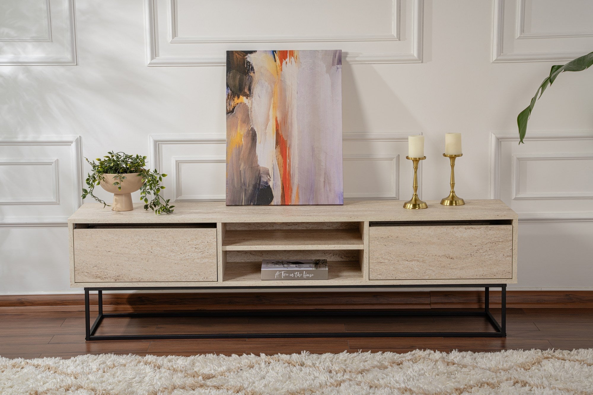 TV ormarić Escape 180 -Black, Travertine | AG-vitahome.hr
