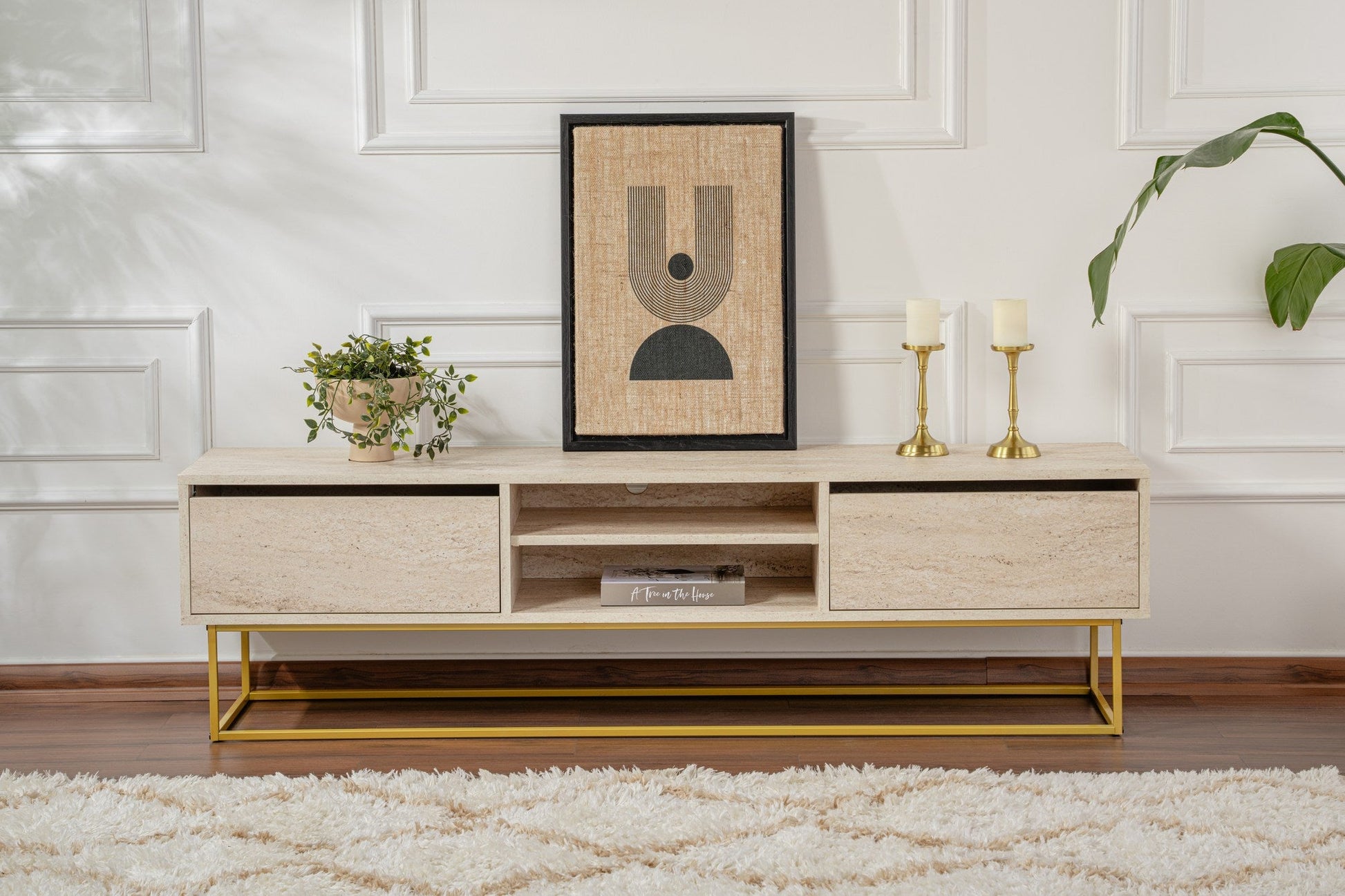 TV ormarić Escape 180 - Gold, Travertine | AG-vitahome.hr