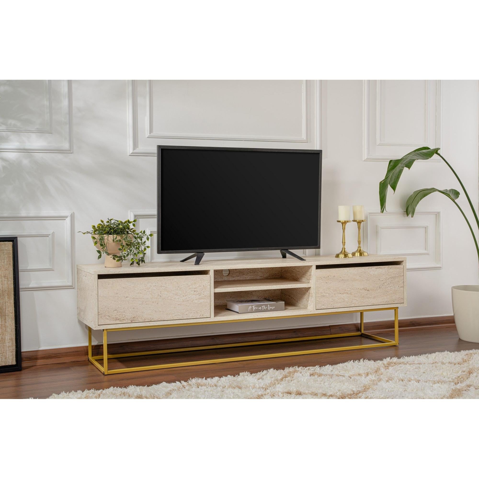 TV ormarić Escape 180 - Gold, Travertine | AG-vitahome.hr