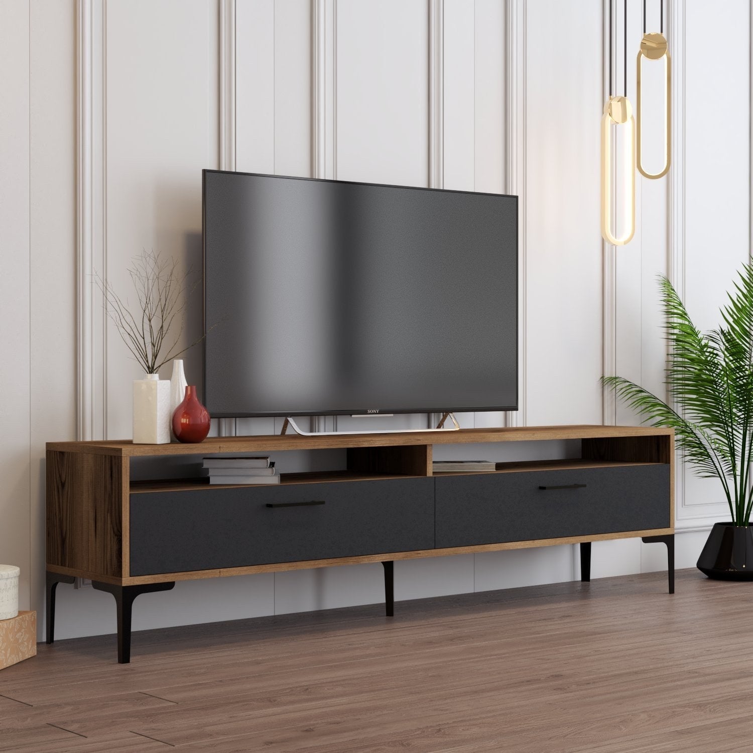 TV ormarić Istanbul 2 - Walnut Anthracite | AG-vitahome.hr