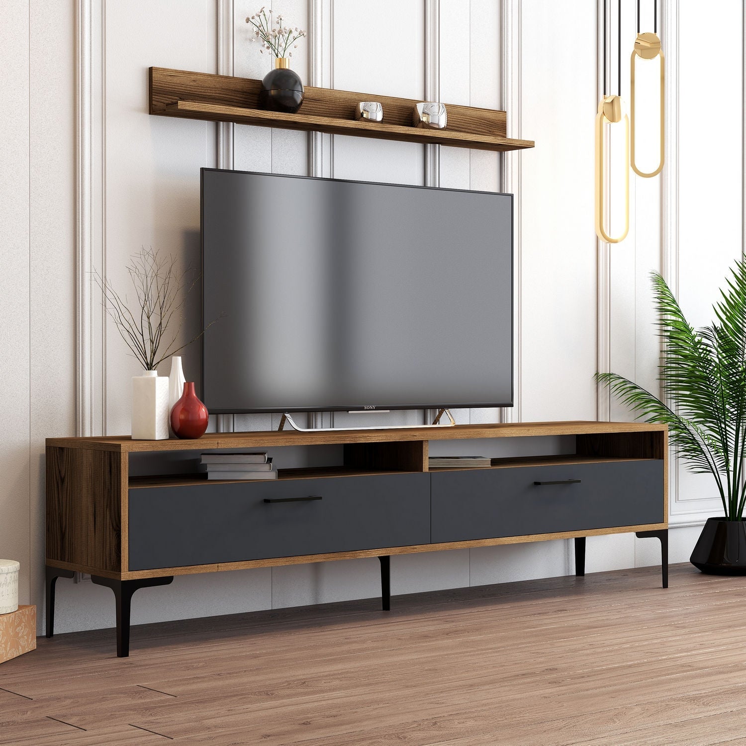 TV ormarić Istanbul - Walnut, Anthracite | AG-vitahome.hr