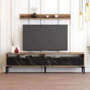 TV ormarić Istanbul - Walnut, Black Marble | AG-vitahome.hr