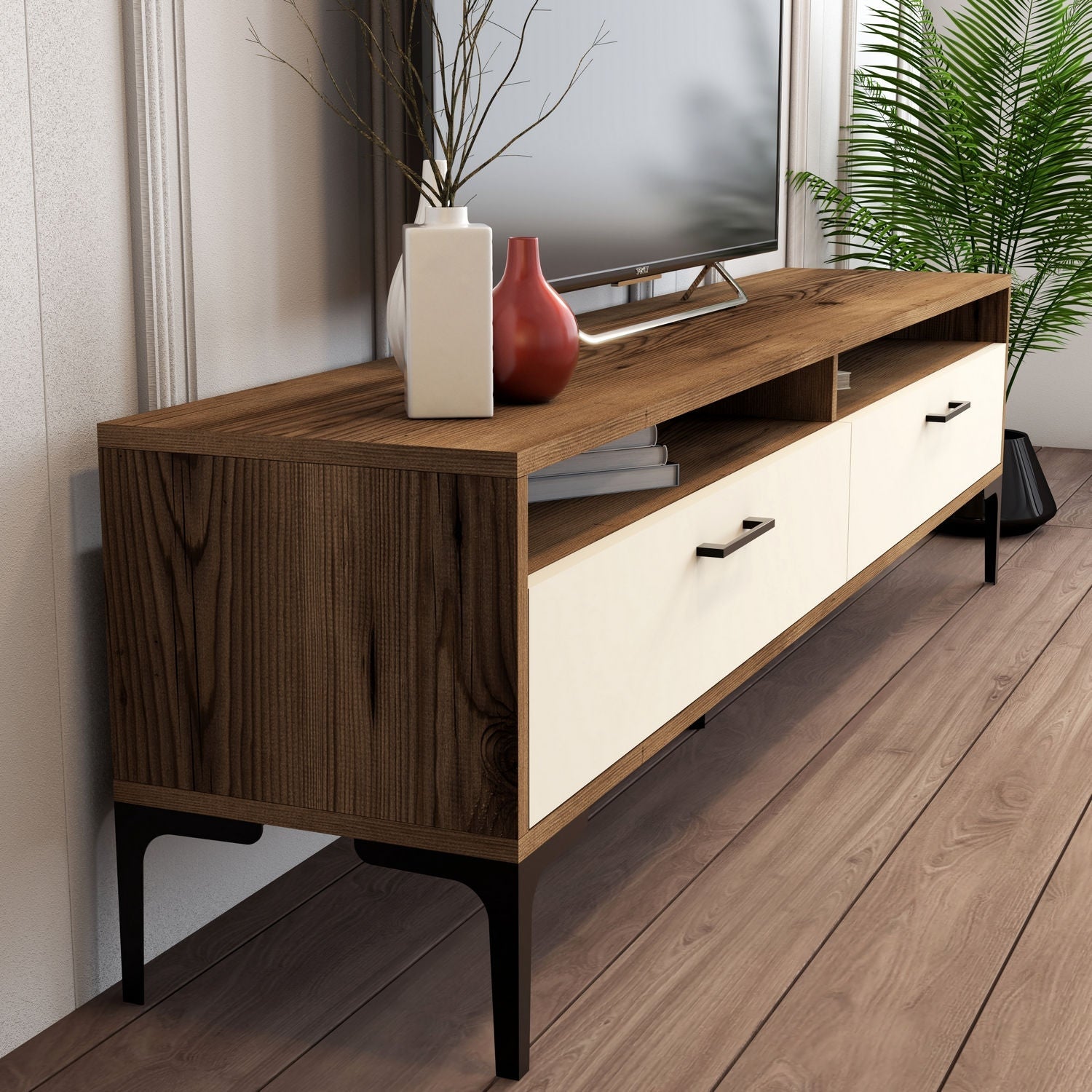 TV ormarić Istanbul - Walnut, Cream | AG-vitahome.hr