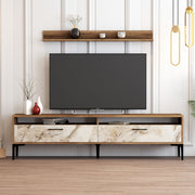 TV ormarić Istanbul - Walnut, White Marble | AG-vitahome.hr