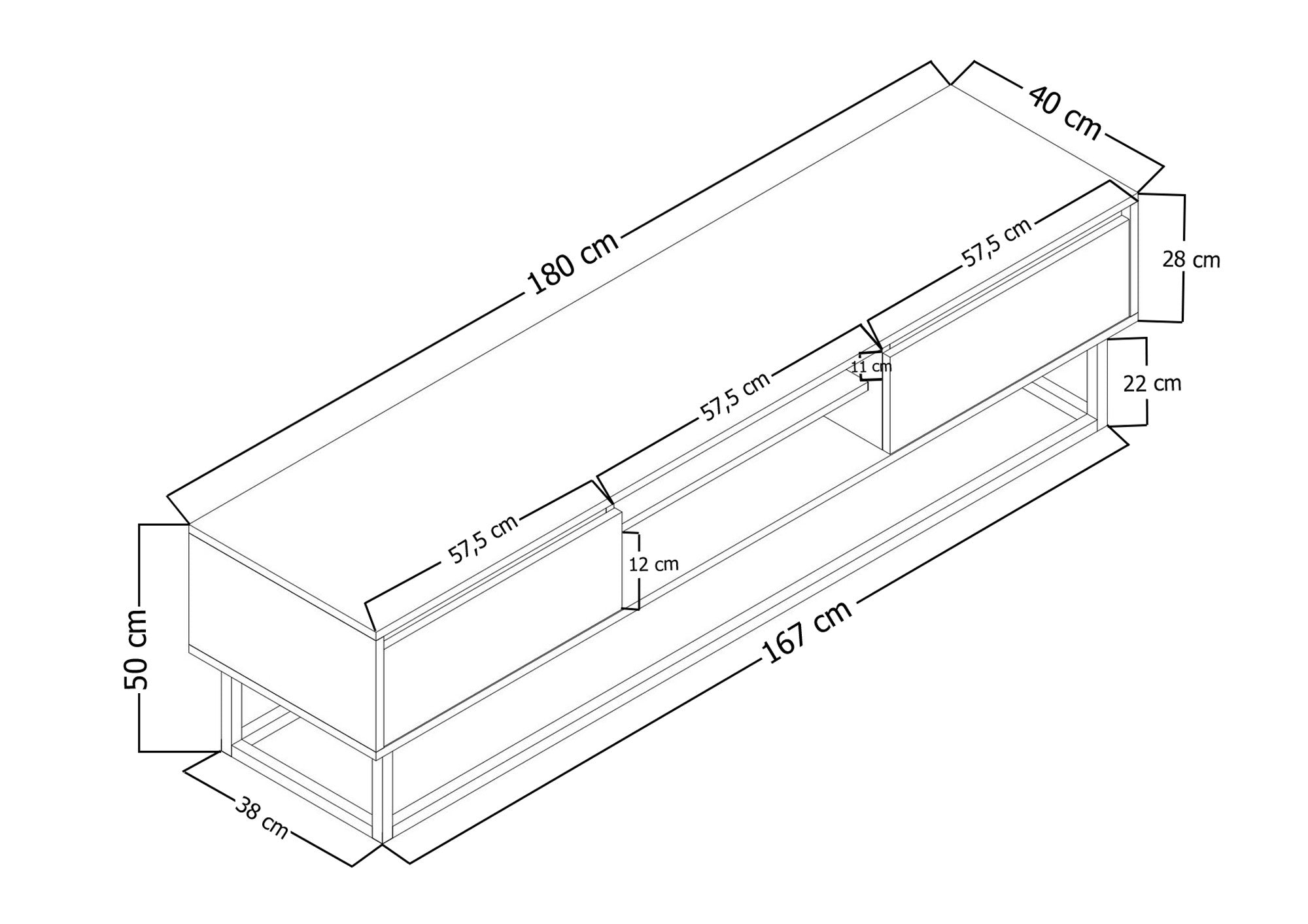 TV ormarić Laxus 180 - Walnut | AG-vitahome.hr