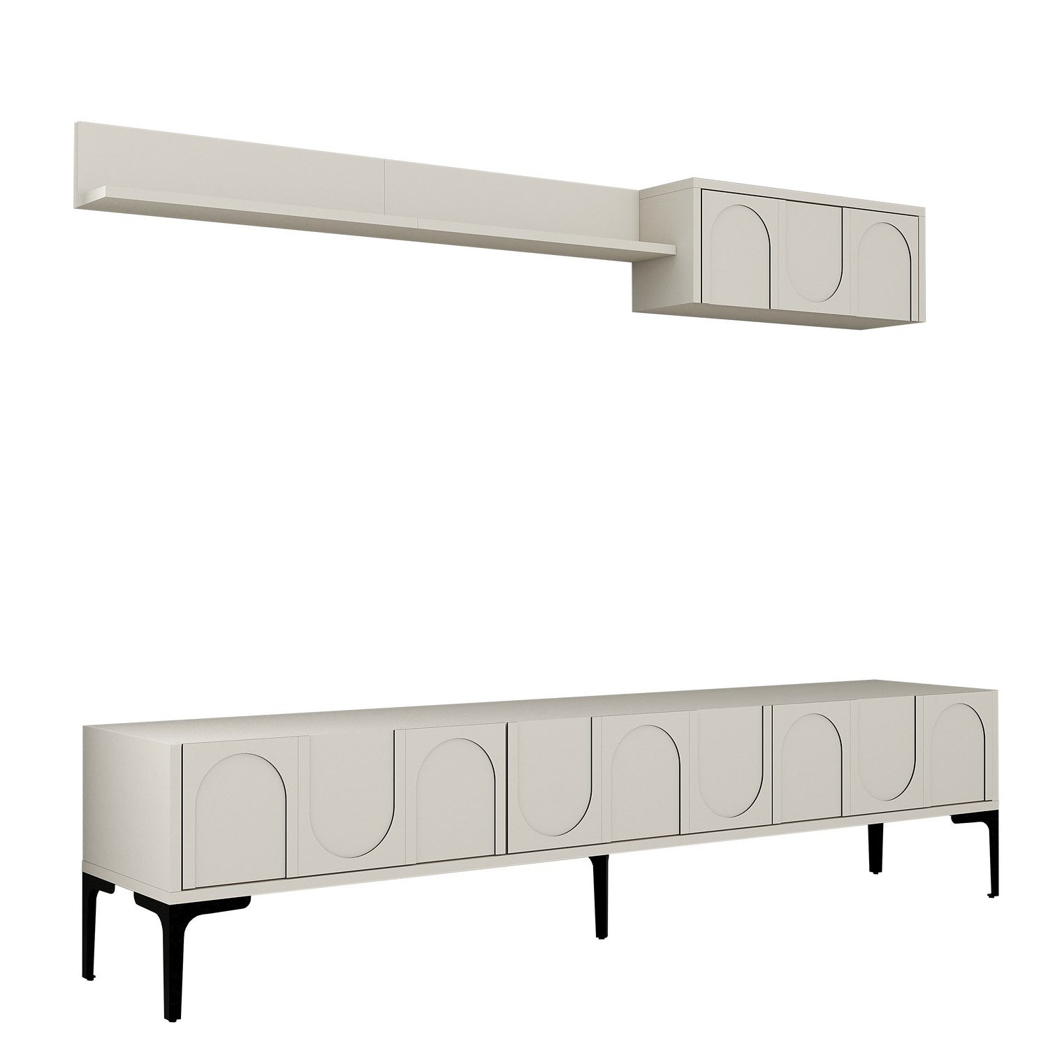 TV ormarić Lyon 2 - Cream, Black | AG-vitahome.hr