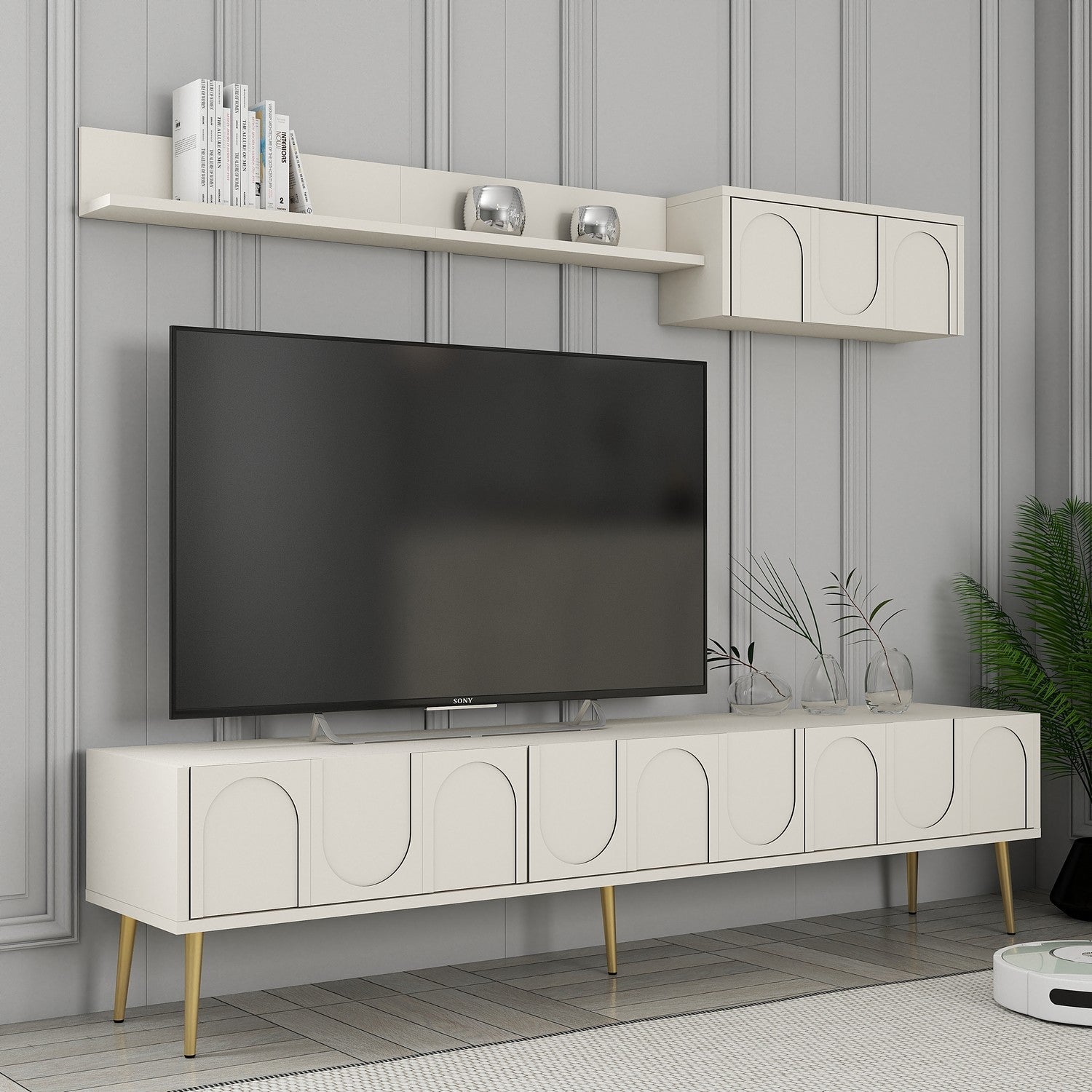 TV ormarić Lyon 2 - Cream, Gold | AG-vitahome.hr