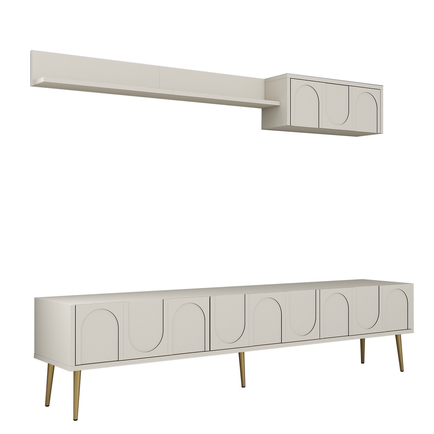 TV ormarić Lyon 2 - Cream, Gold | AG-vitahome.hr