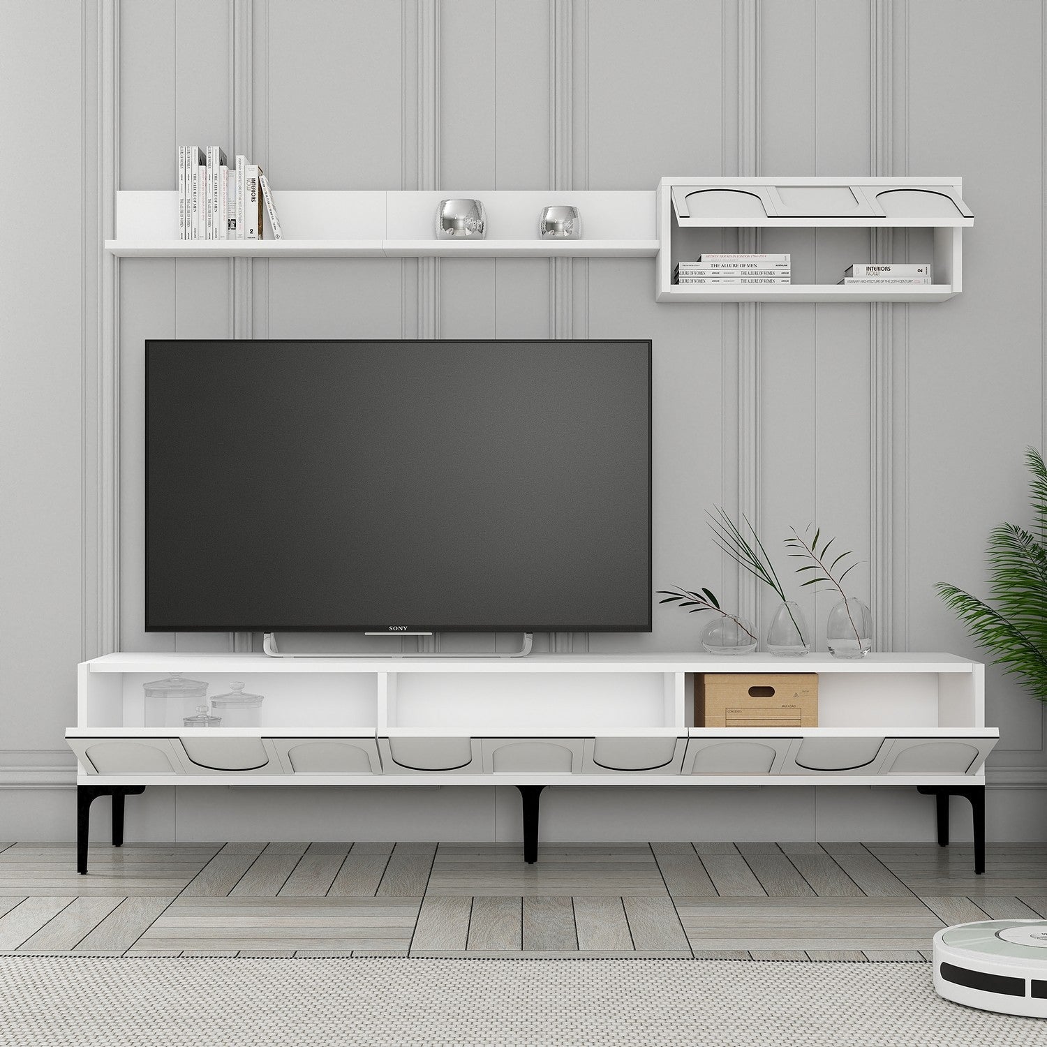 TV ormarić Lyon 2 - White, Black | AG-vitahome.hr
