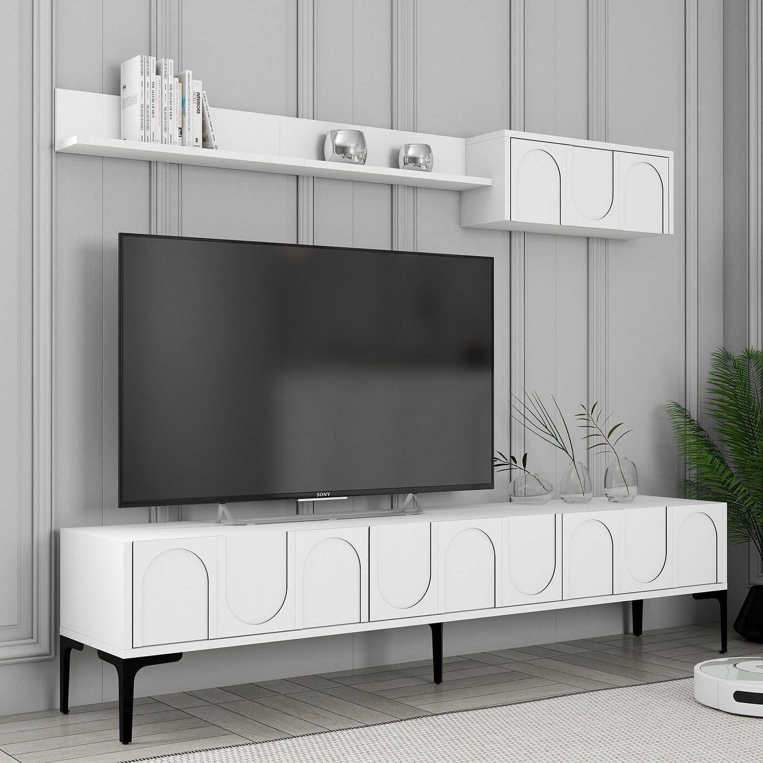TV ormarić Lyon 2 - White, Black | AG-vitahome.hr