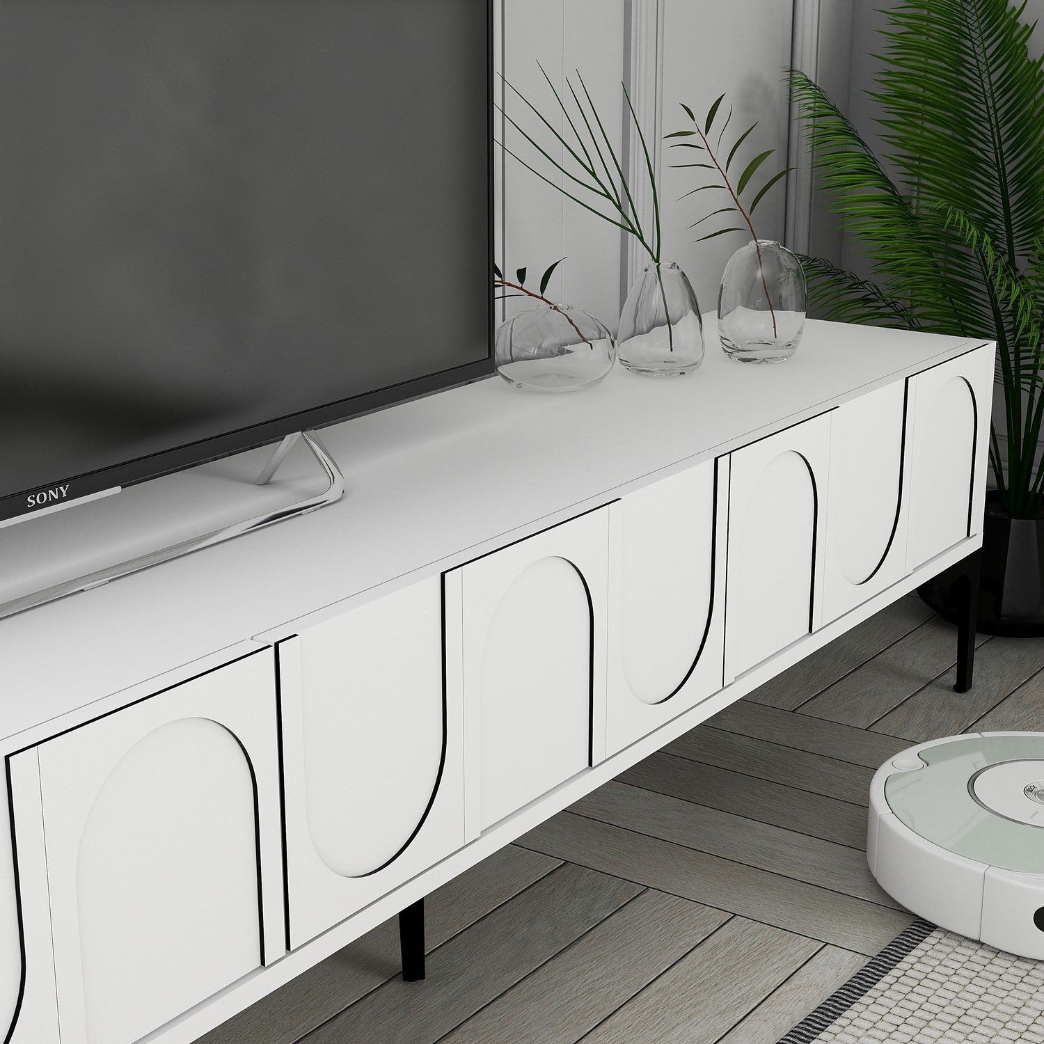 TV ormarić Lyon 2 - White, Black | AG-vitahome.hr