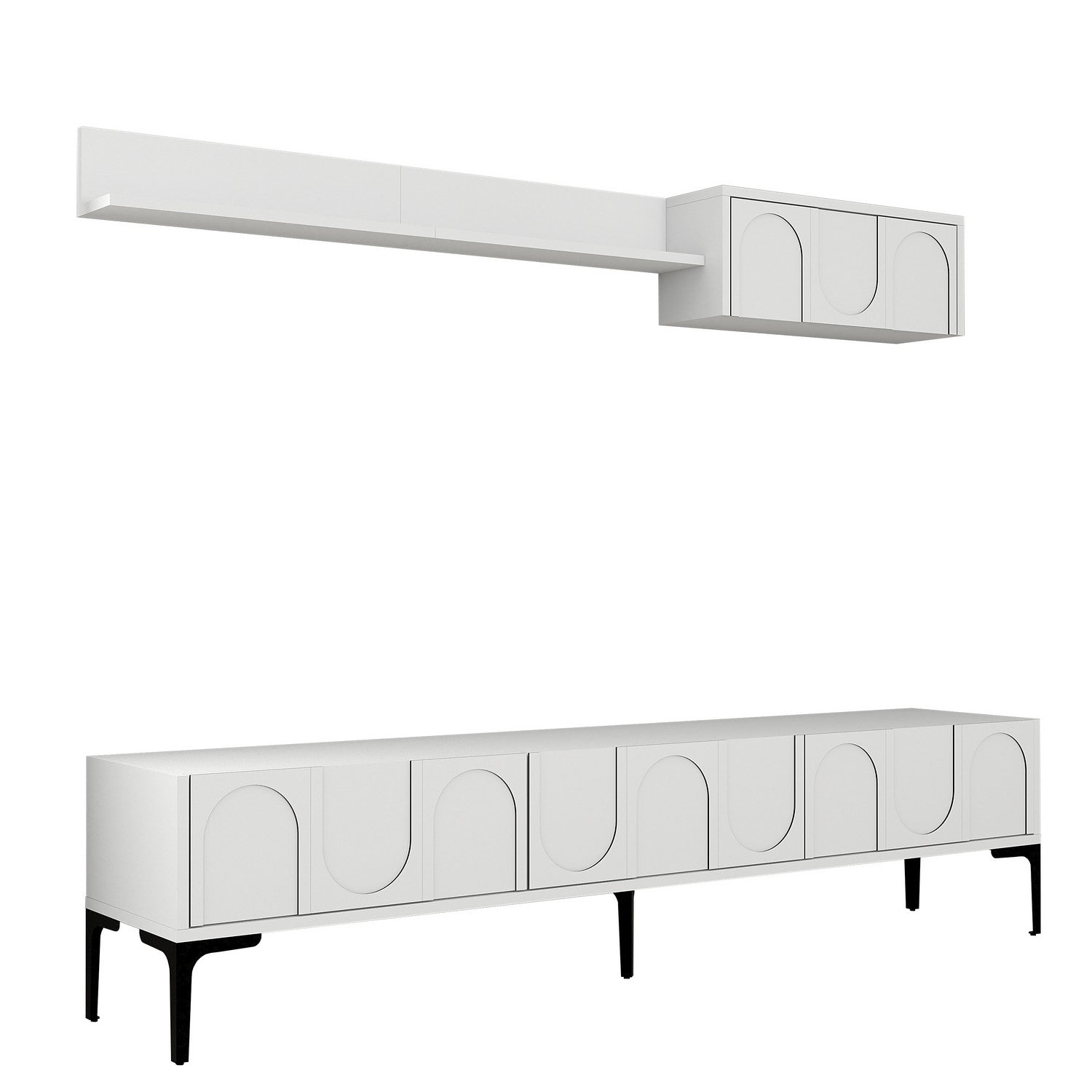 TV ormarić Lyon 2 - White, Black | AG-vitahome.hr