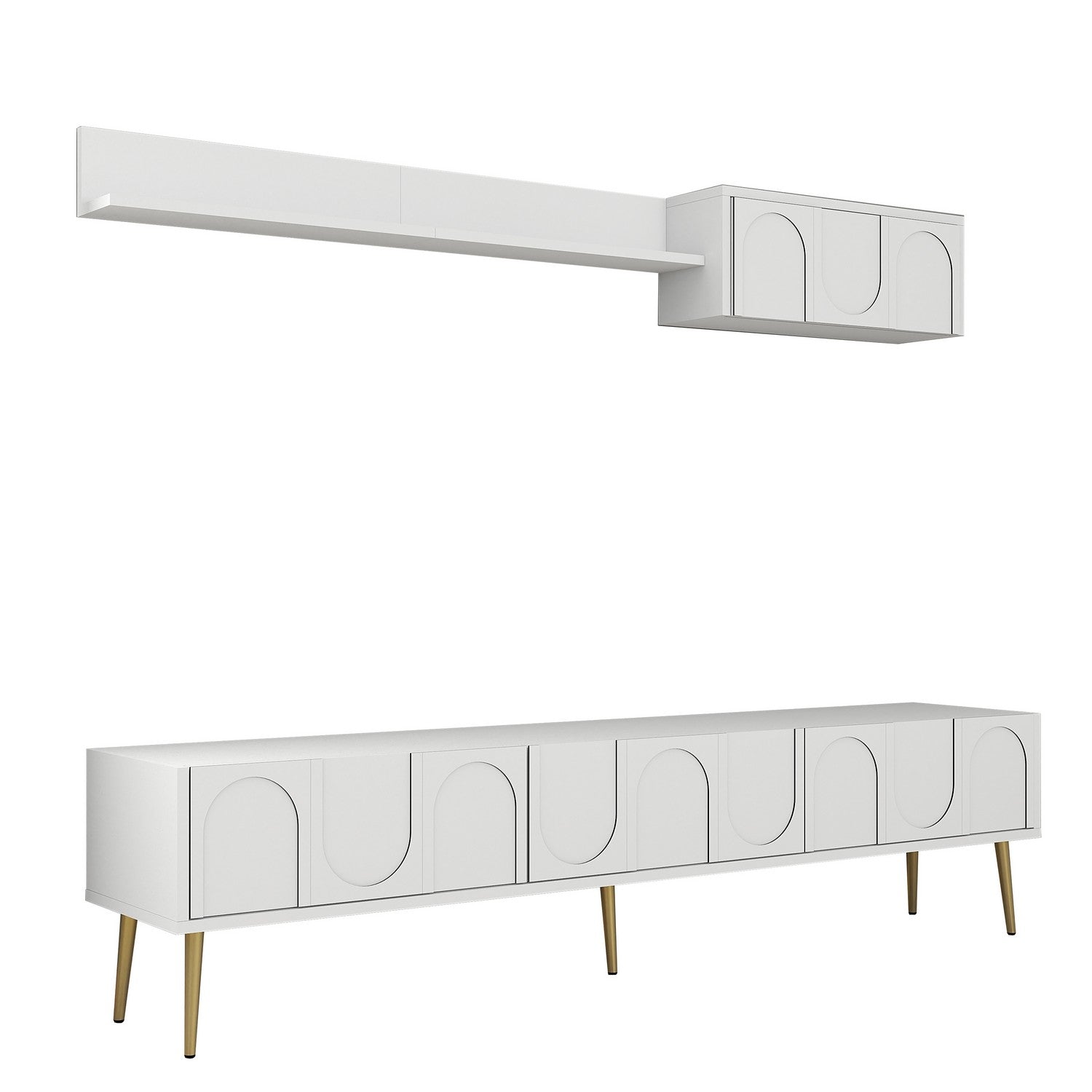 TV ormarić Lyon 2 - White, Gold | AG-vitahome.hr
