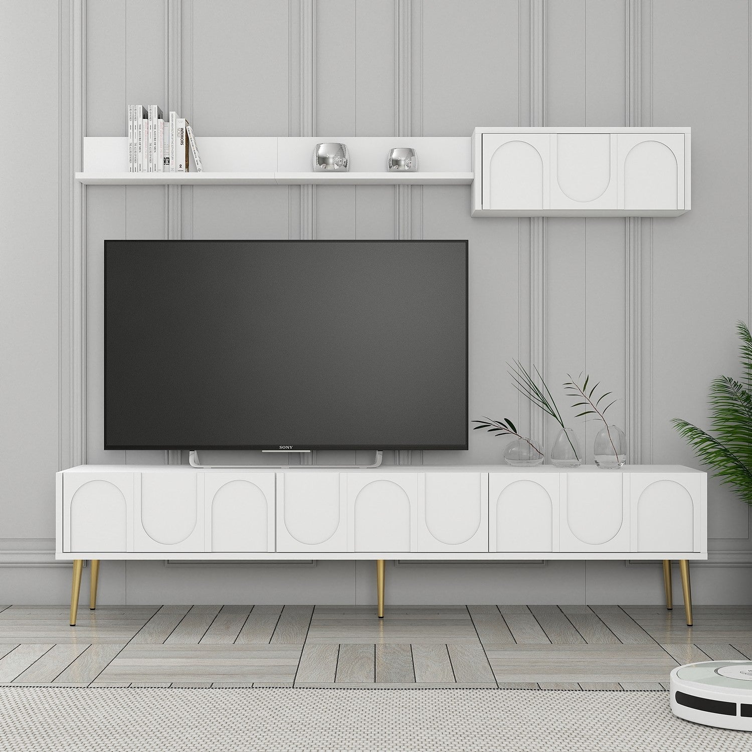 TV ormarić Lyon 2 - White, Gold | AG-vitahome.hr
