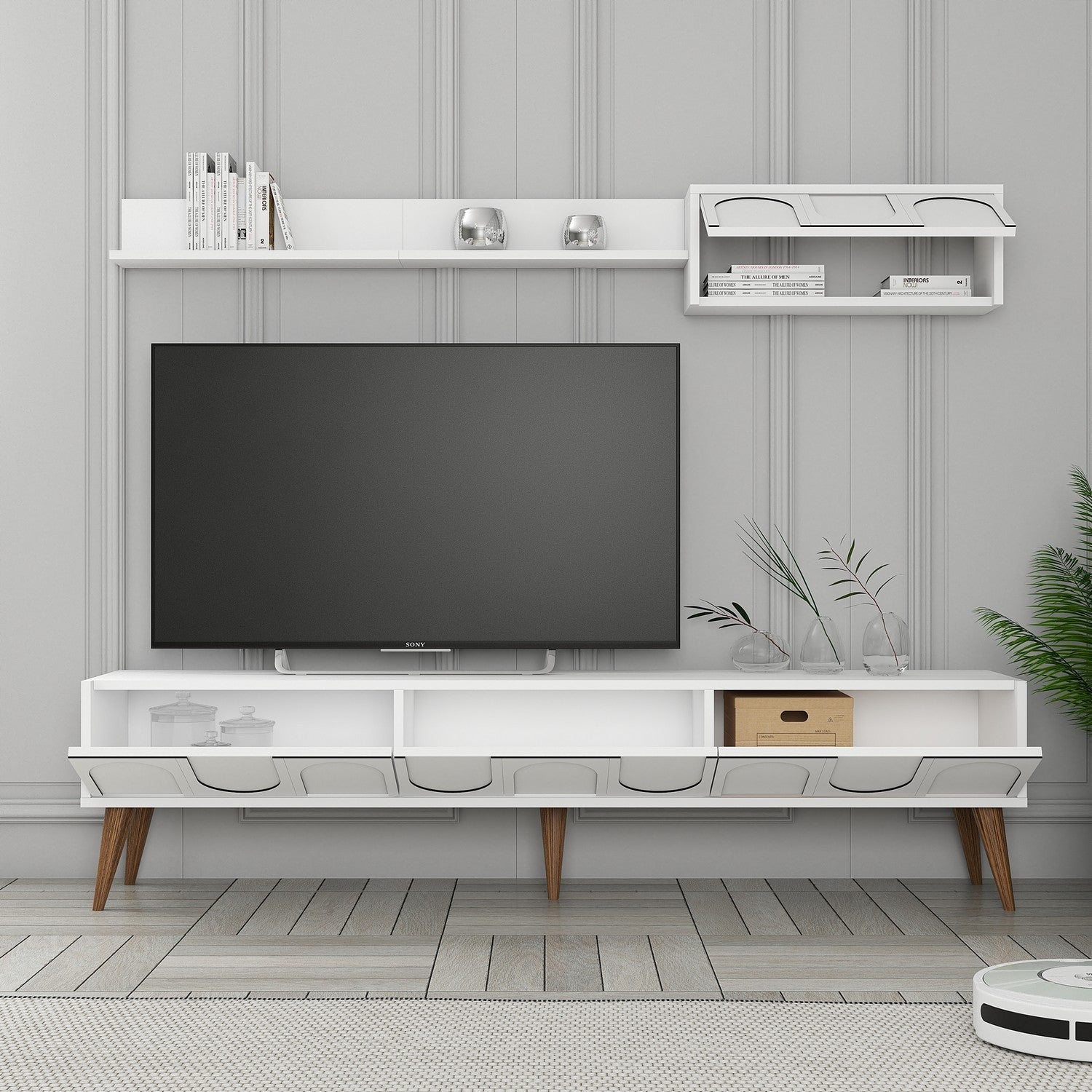 TV ormarić Lyon 2 - White, Walnut | AG-vitahome.hr