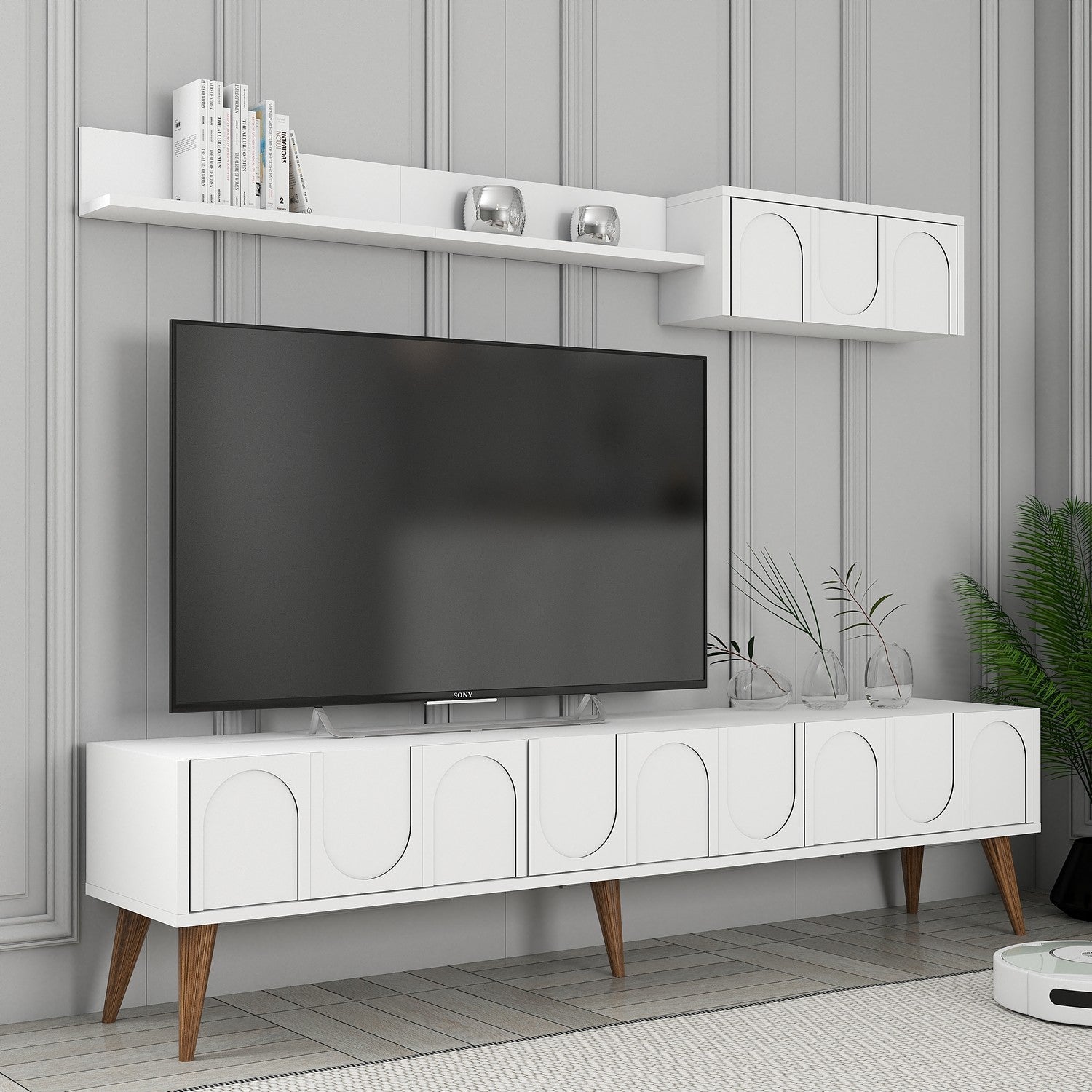 TV ormarić Lyon 2 - White, Walnut | AG-vitahome.hr