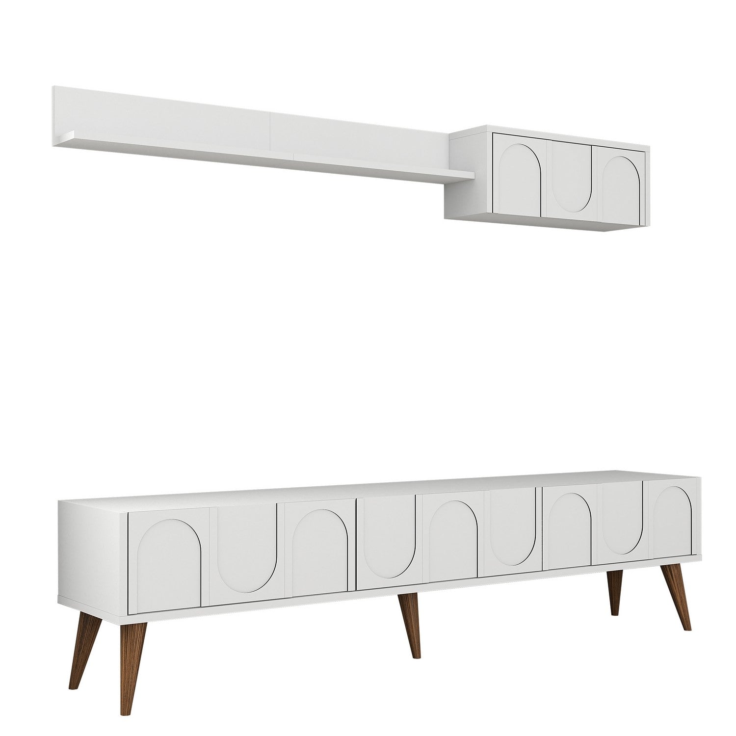 TV ormarić Lyon 2 - White, Walnut | AG-vitahome.hr