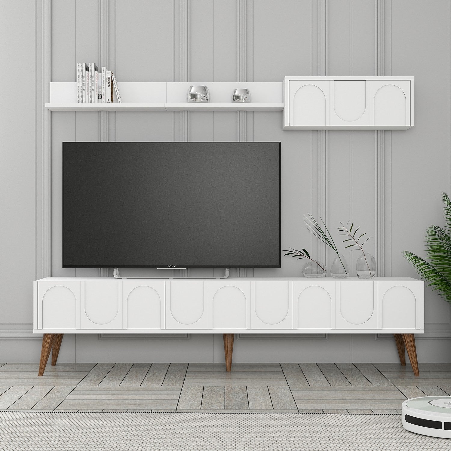 TV ormarić Lyon 2 - White, Walnut | AG-vitahome.hr