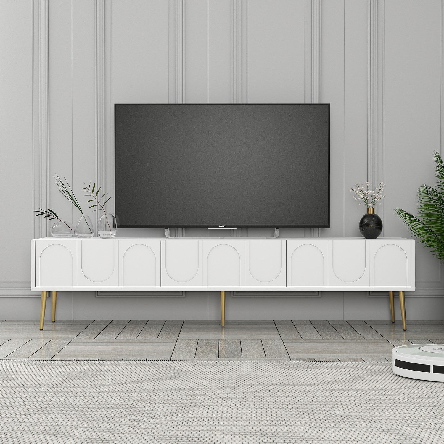 TV ormarić Lyon 43 - White, Gold | AG-vitahome.hr