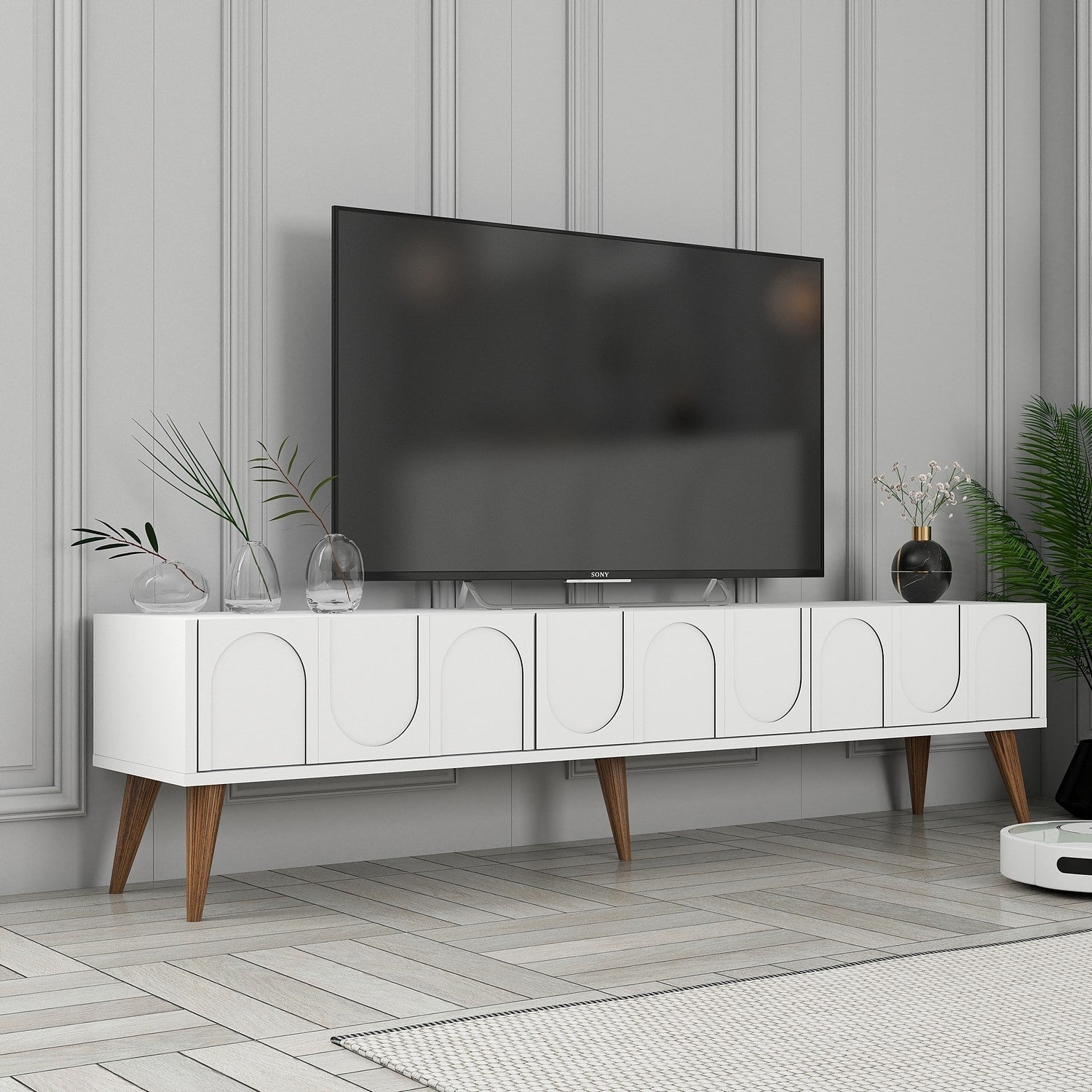 TV ormarić Lyon 44 - White, Walnut | AG-vitahome.hr
