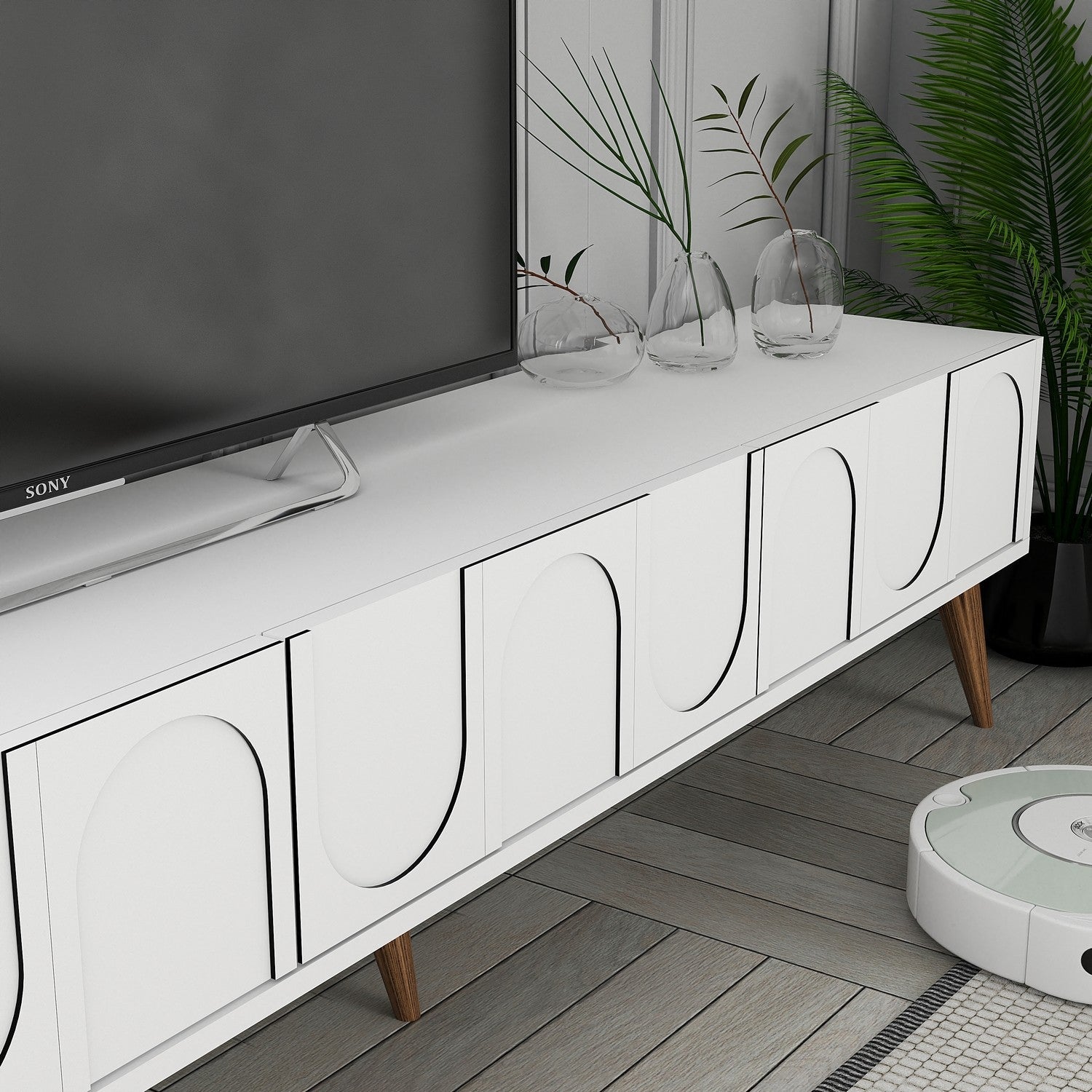 TV ormarić Lyon 44 - White, Walnut | AG-vitahome.hr
