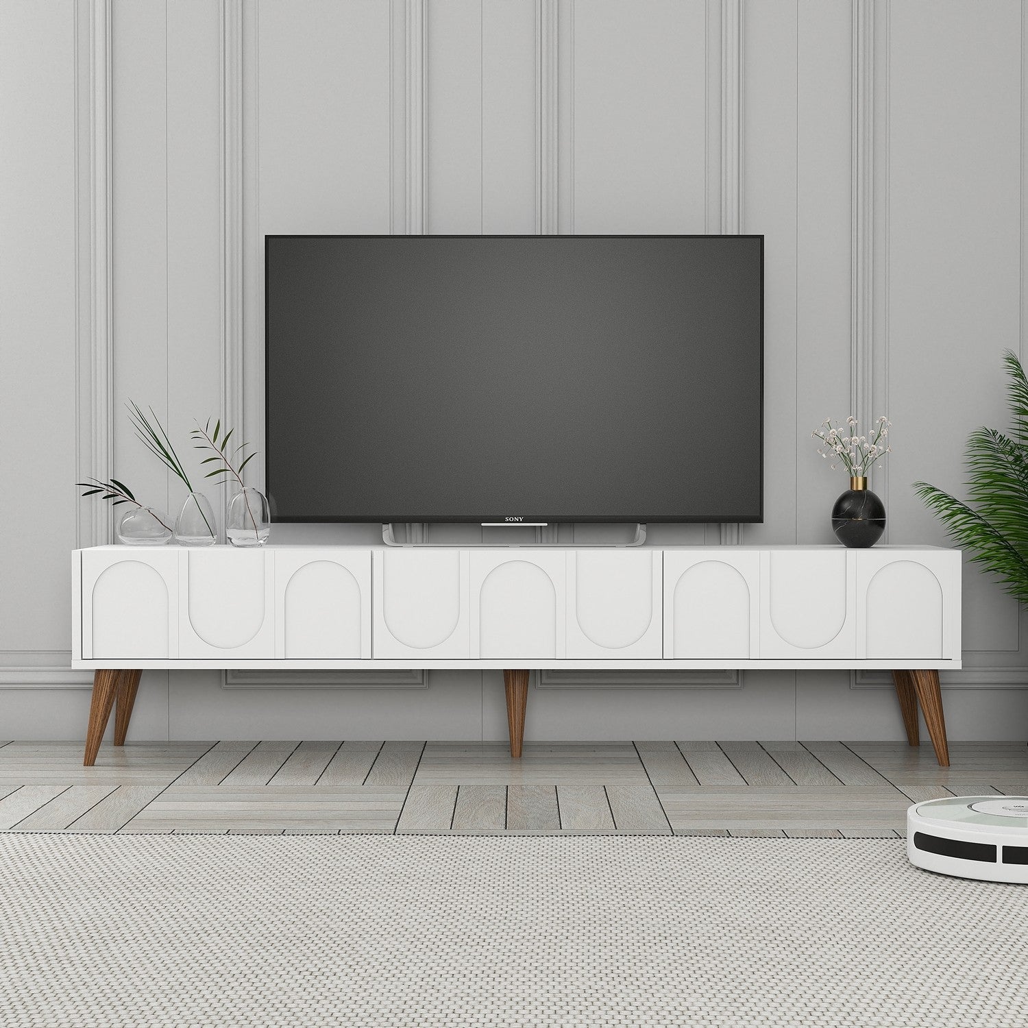 TV ormarić Lyon 44 - White, Walnut | AG-vitahome.hr